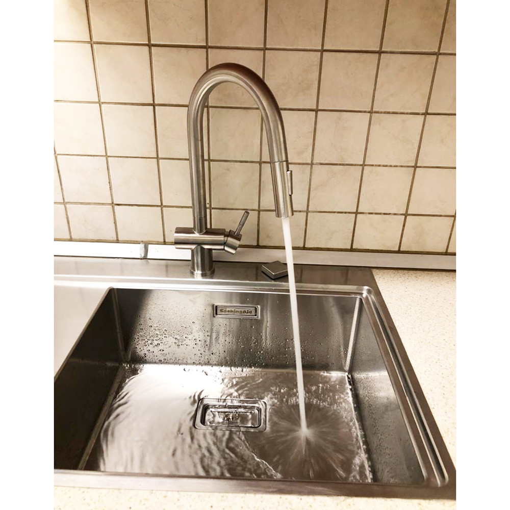 Chiuveta bucatarie inox CookingAid XERON 105 RIGHT cu ventil scurgere dreptunghiular automat si accesorii montaj [9]