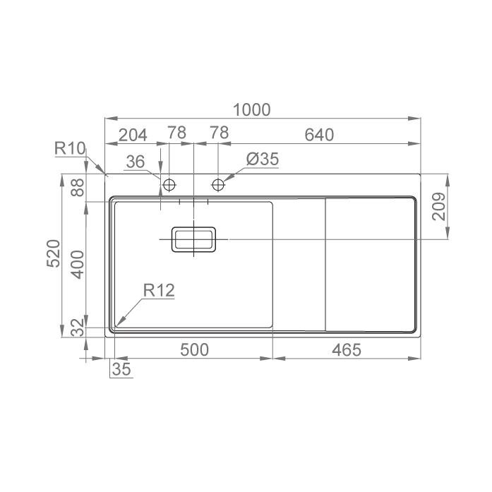 Chiuveta bucatarie inox CookingAid XERON 105 RIGHT cu ventil scurgere dreptunghiular automat si accesorii montaj [11]