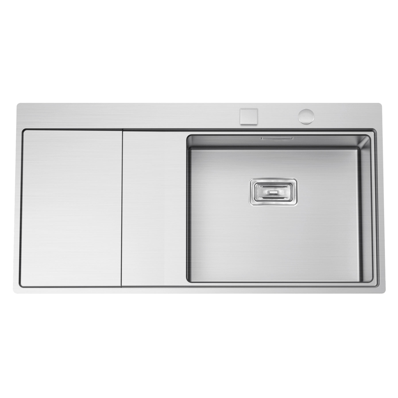 Chiuveta bucatarie inox CookingAid XERON 105 RIGHT cu ventil scurgere dreptunghiular automat si accesorii montaj [1]