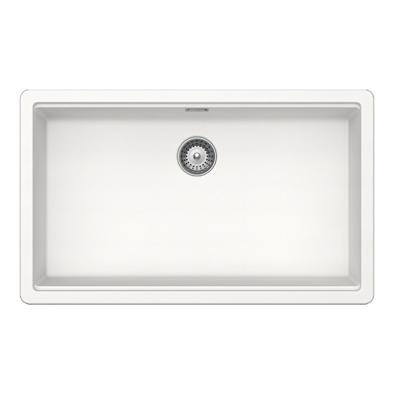 Chiuveta bucatarie Schock Greenwich N-100XL Cristadur Polaris 750 x 456 mm, compozit granit, montare pe/sub blat, alb polar [1]