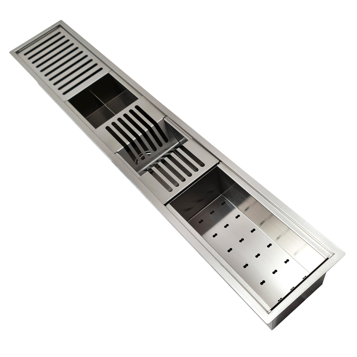 Chiuveta ingusta scurgere multifunctionala tip rigola / canal / jgheab drenare CookingAid Channel sink 108cm cu 4 accesorii incluse [11]