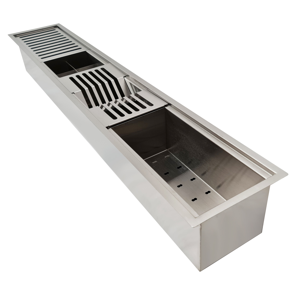 Chiuveta ingusta scurgere multifunctionala tip rigola / canal / jgheab drenare CookingAid Channel sink 108cm cu 4 accesorii incluse [10]