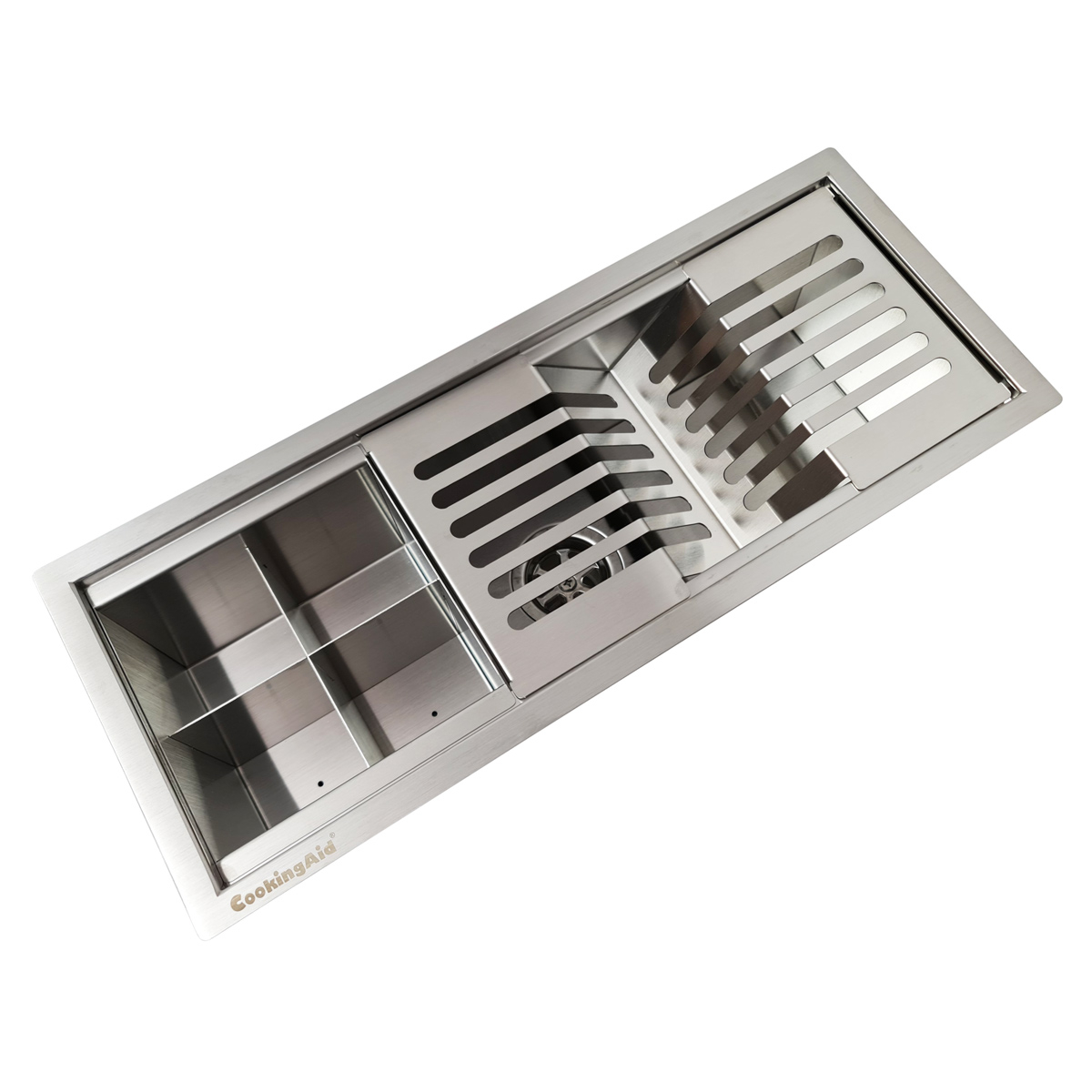 Chiuveta ingusta scurgere multifunctionala tip rigola / canal / jgheab drenare CookingAid Channel sink 48cm cu 2 accesorii incluse [15]