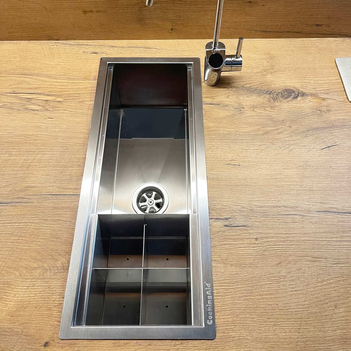 Chiuveta ingusta scurgere multifunctionala tip rigola / canal / jgheab drenare CookingAid Channel sink 48cm cu 2 accesorii incluse [6]
