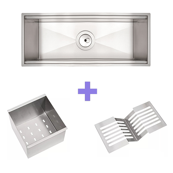 Chiuveta ingusta scurgere multifunctionala tip rigola / canal / jgheab drenare CookingAid Channel sink 48cm cu 2 accesorii incluse [8]
