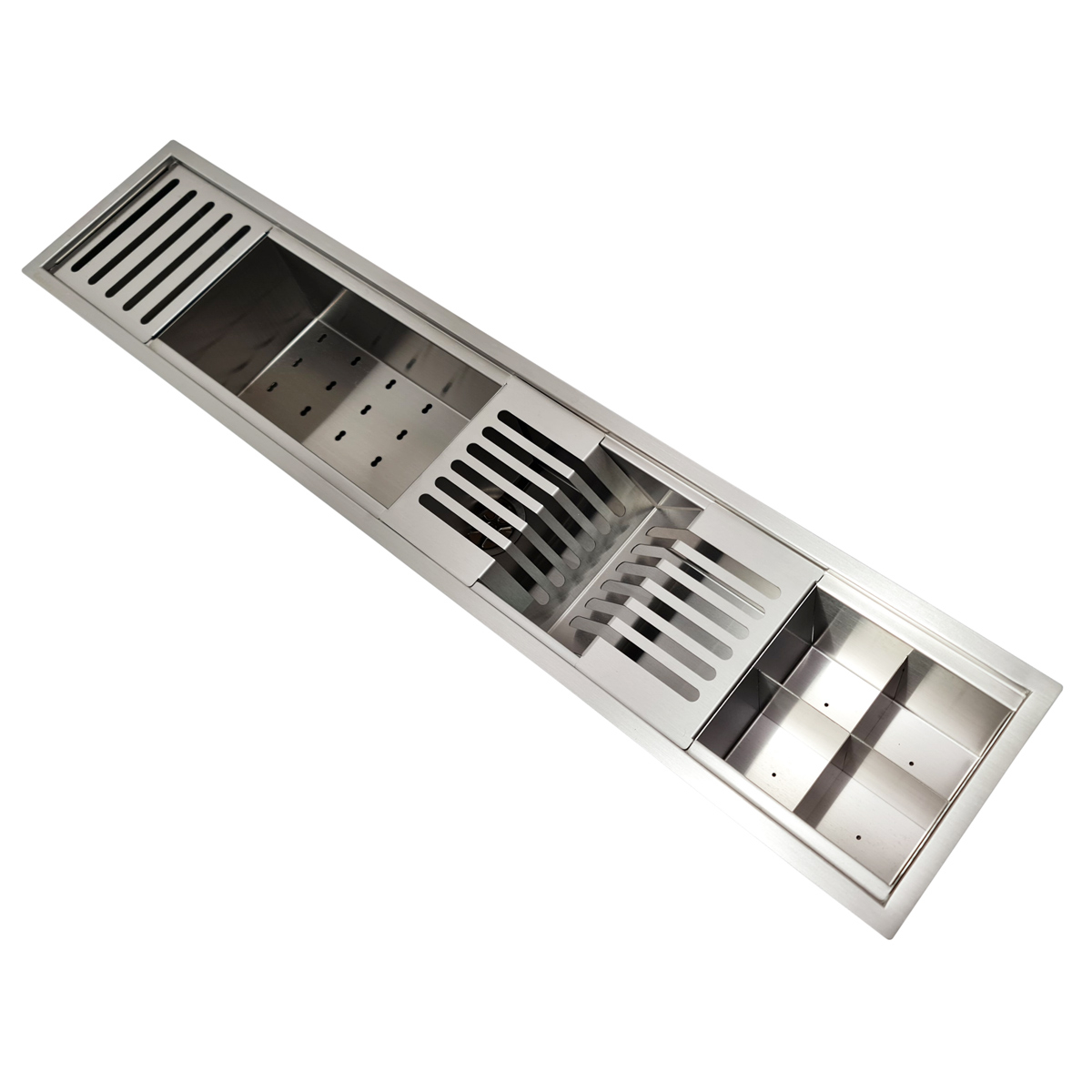 Chiuveta ingusta scurgere multifunctionala tip rigola / canal / jgheab drenare CookingAid Channel sink 93cm cu 4 accesorii incluse [11]