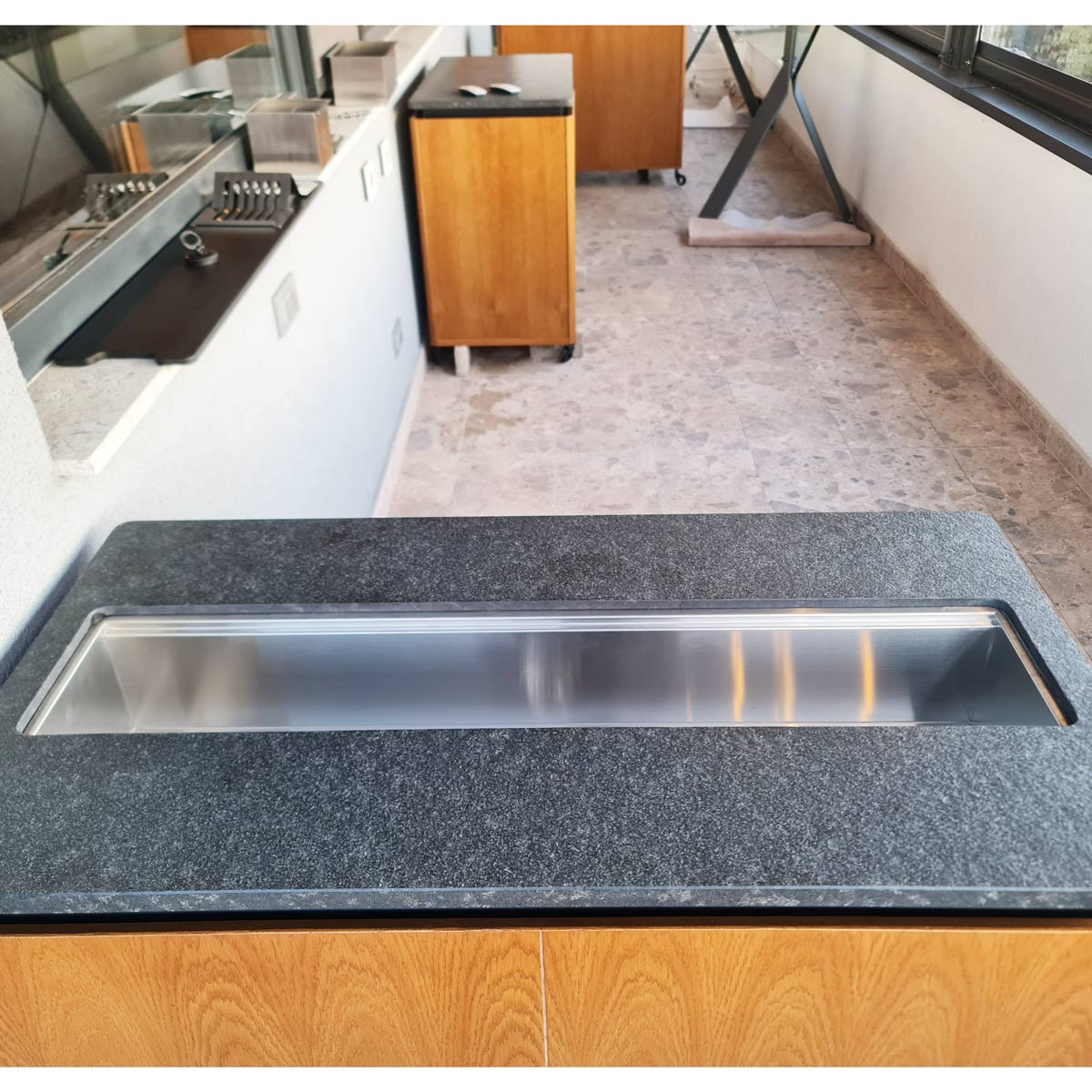 Chiuveta ingusta scurgere multifunctionala tip rigola / canal / jgheab drenare CookingAid Channel sink 93cm cu 4 accesorii incluse [23]