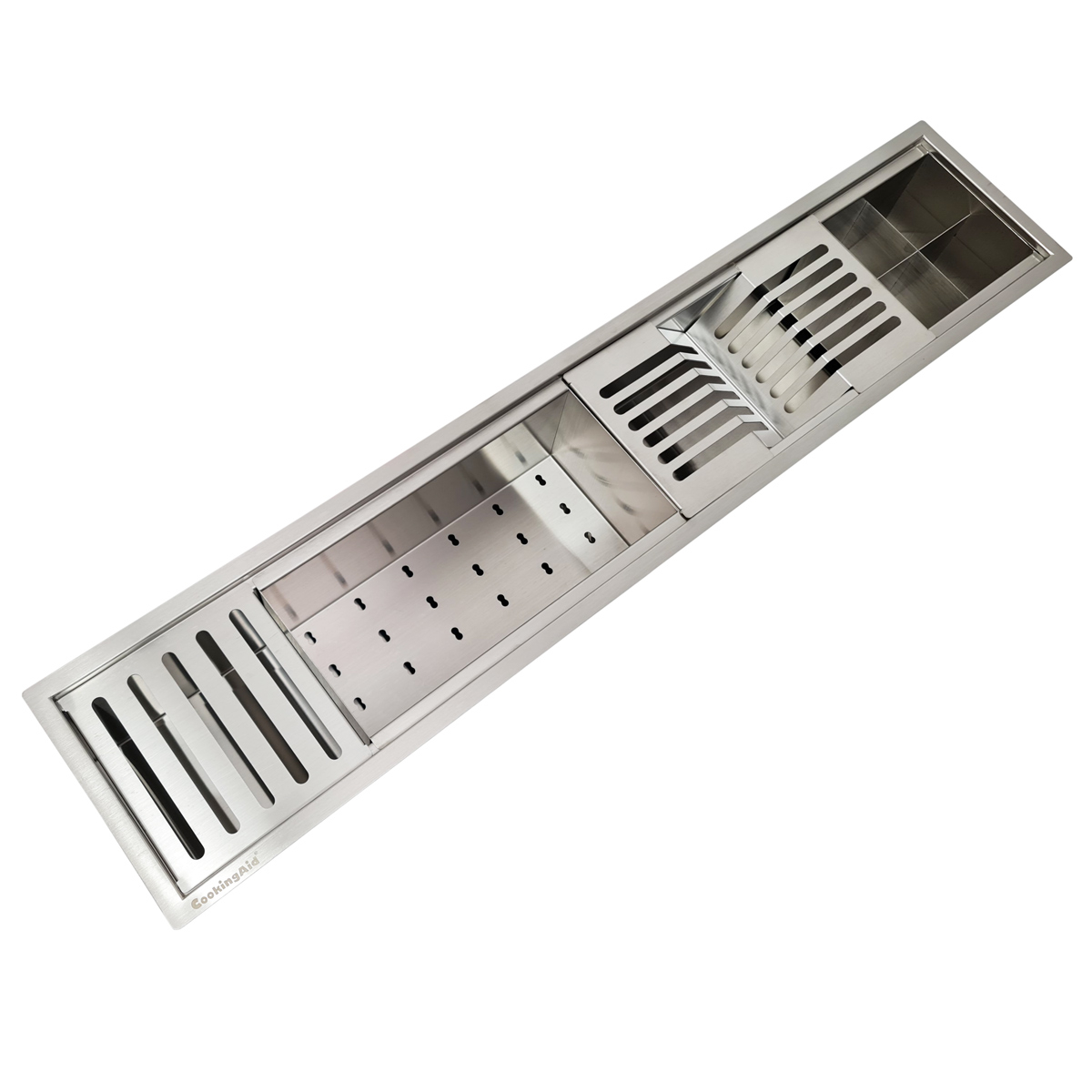 Chiuveta ingusta scurgere multifunctionala tip rigola / canal / jgheab drenare CookingAid Channel sink 93cm cu 4 accesorii incluse [8]