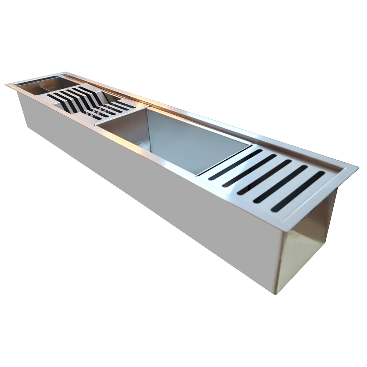 Chiuveta ingusta scurgere multifunctionala tip rigola / canal / jgheab drenare CookingAid Channel sink 93cm cu 4 accesorii incluse [5]