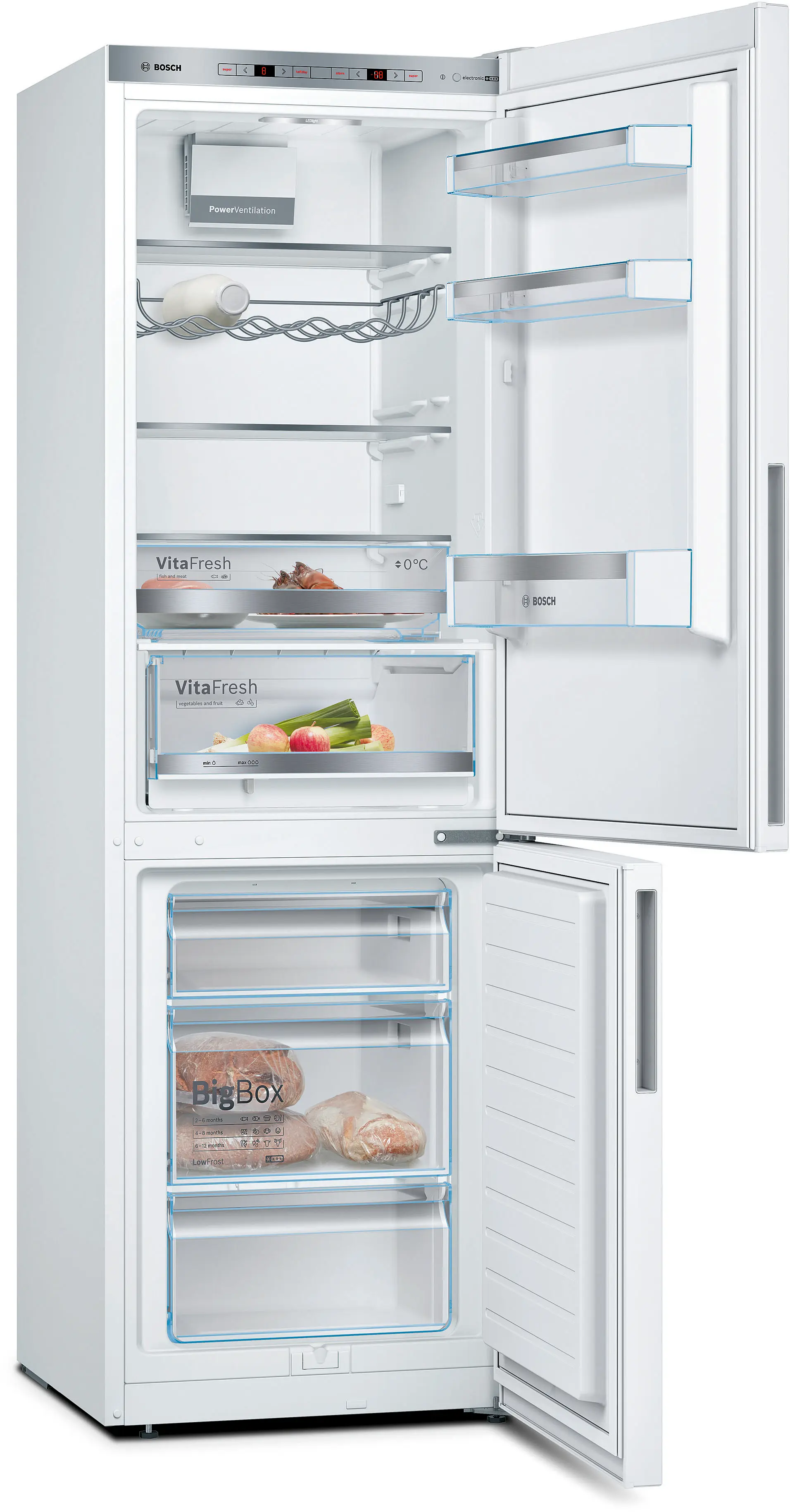 Combină frigorifică independentă 186 x 60 cm, Bosch Seria 6, Alb [2]
