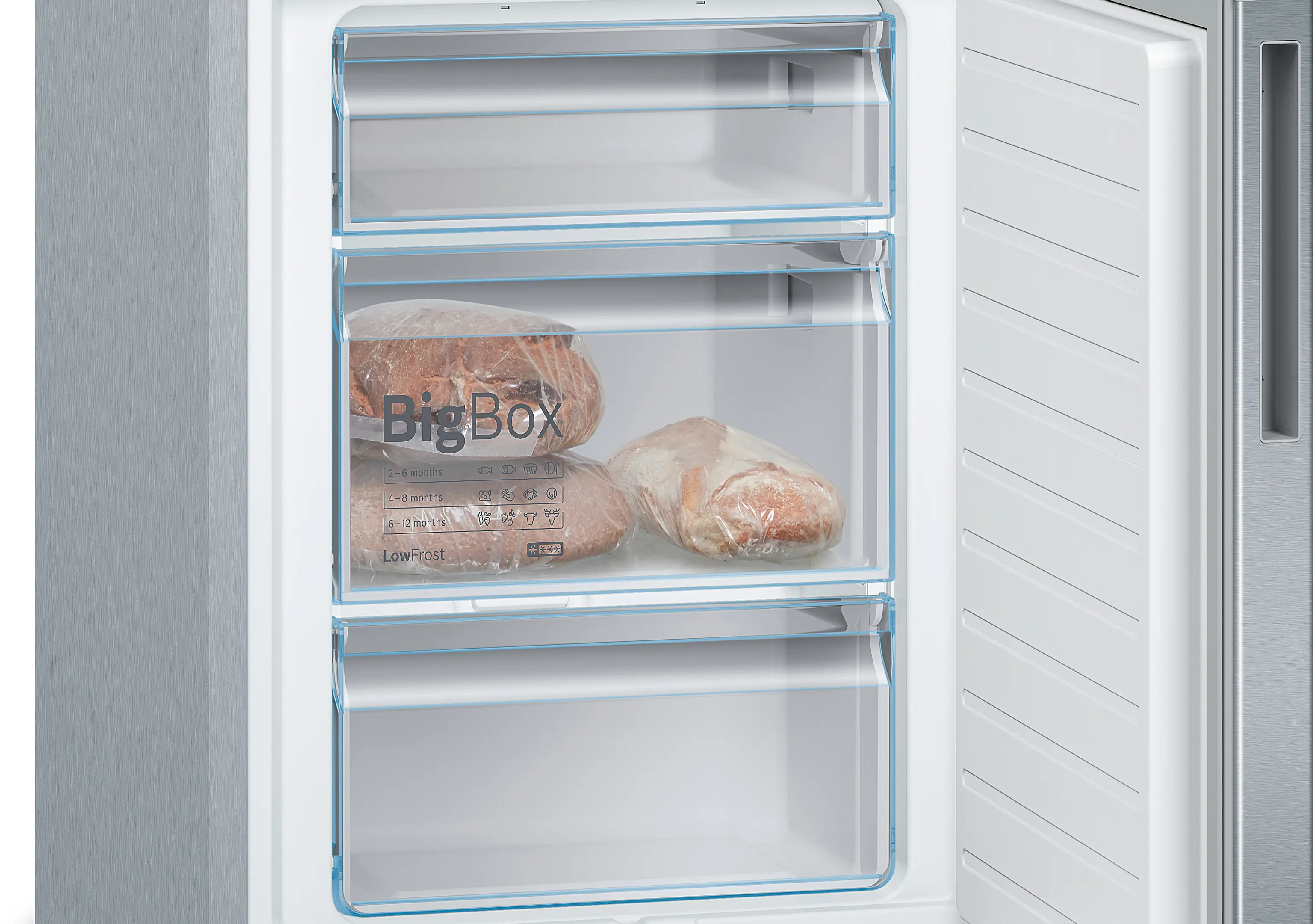 Combină frigorifică independentă 186 x 60 cm, Bosch Seria 6, Inox [2]