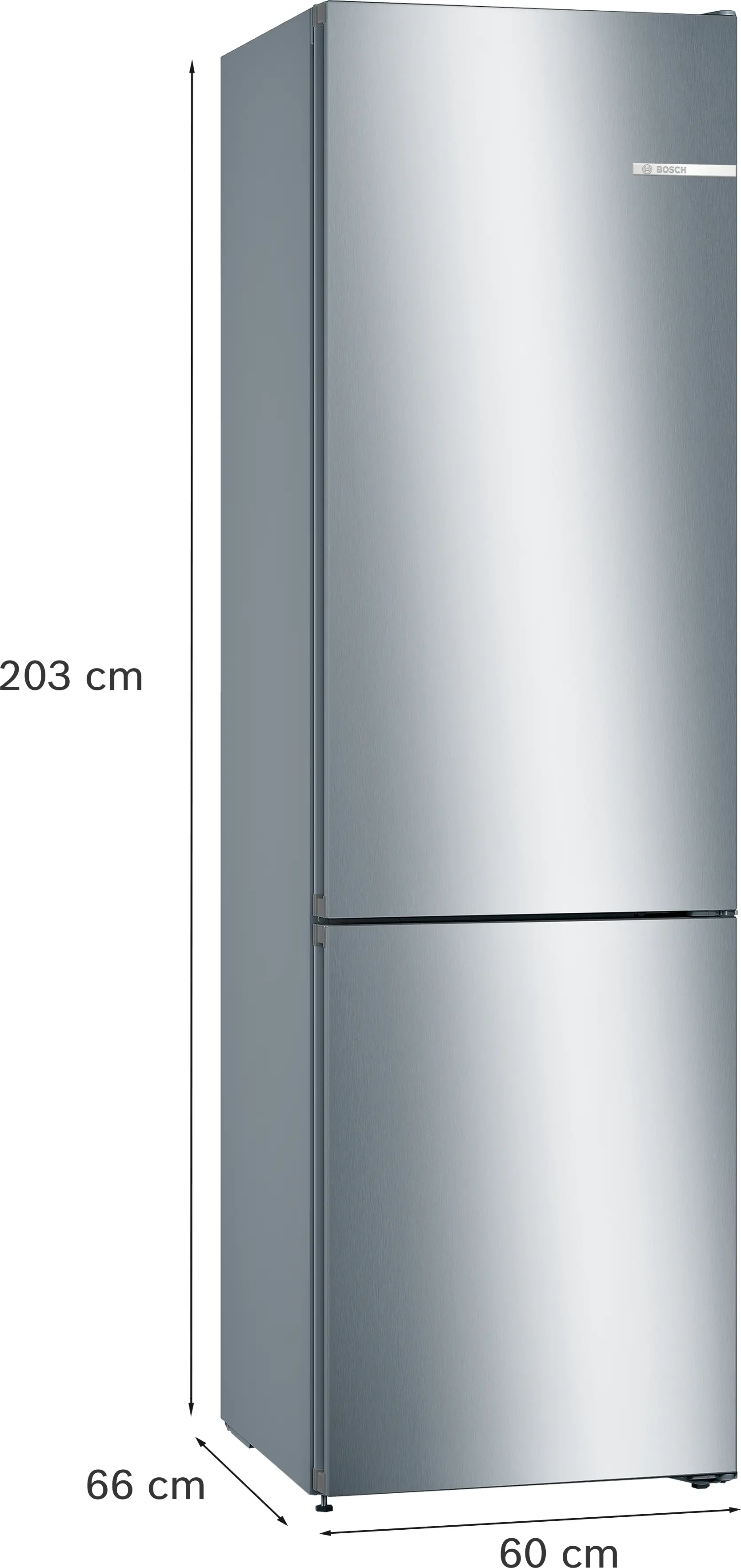 Combină frigorifică independentă 203 x 60 cm, Bosch Seria 4, Inox [10]