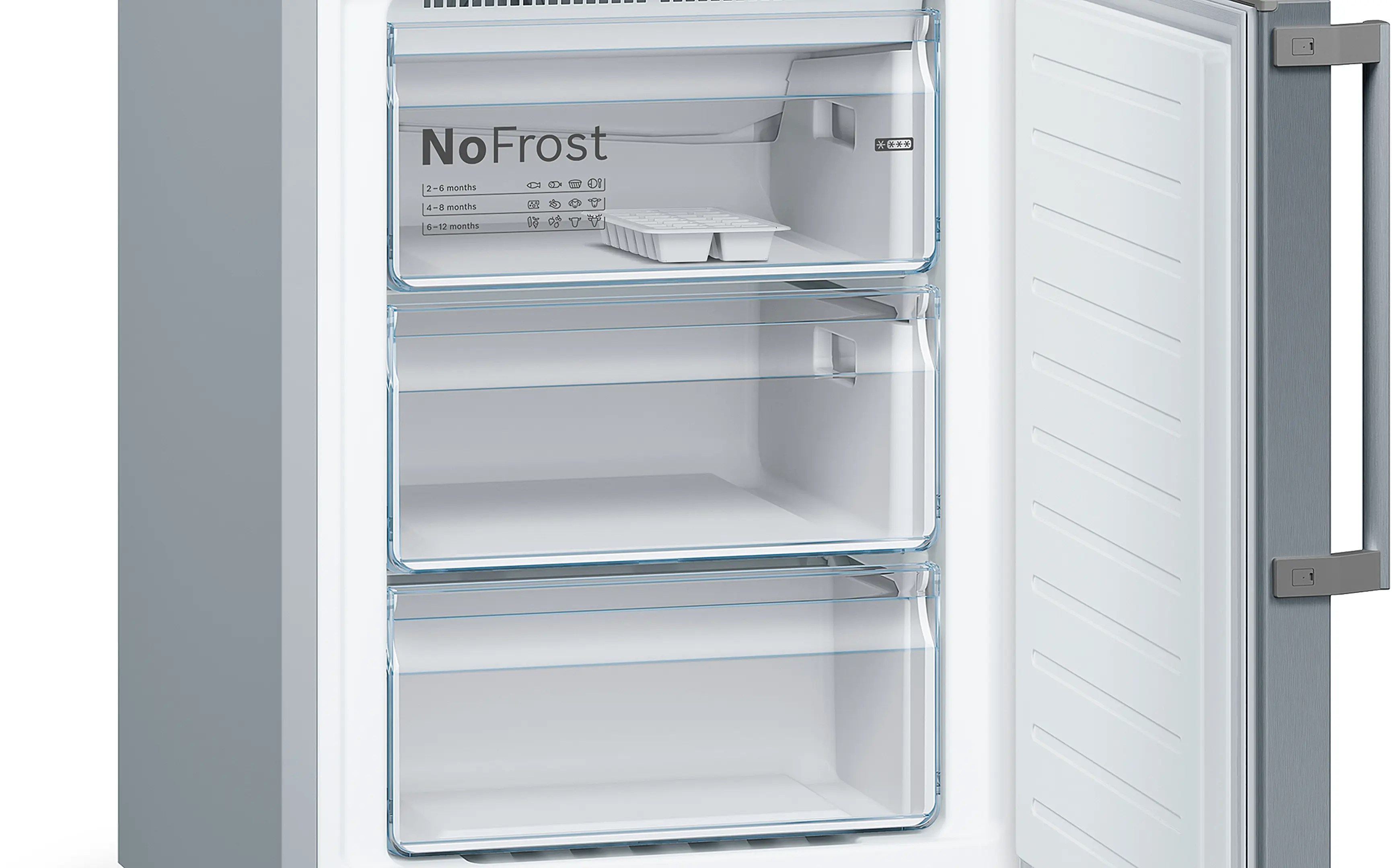 Combină frigorifică independentă 203 x 60 cm, Bosch Seria 4, Inox [2]