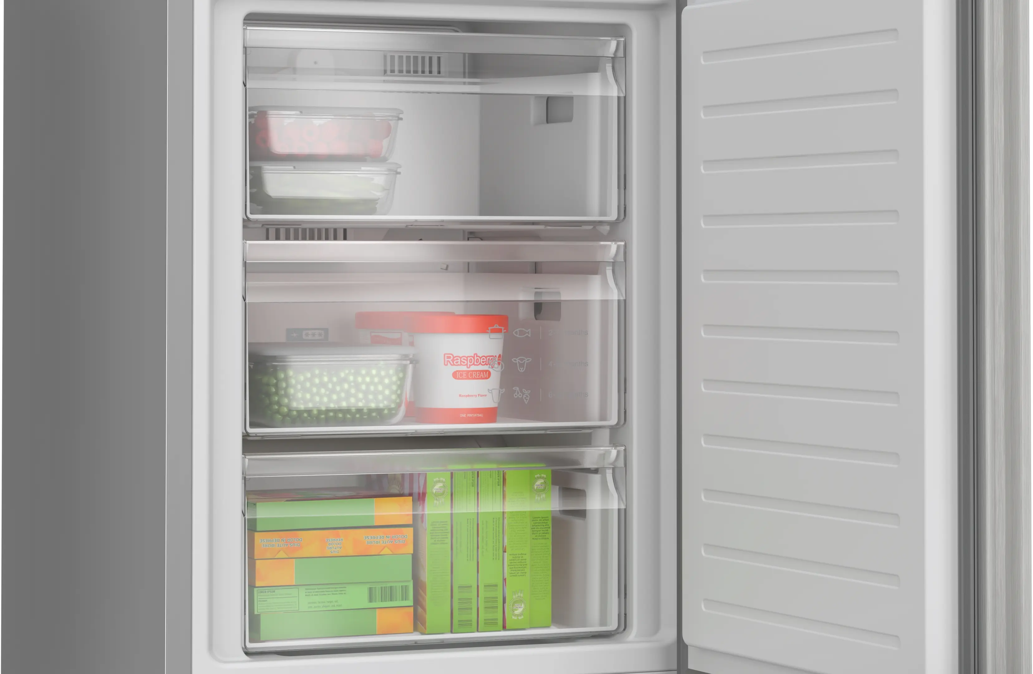 Combină frigorifică independentă 203 x 60 cm, Bosch Seria 4, Inox [7]