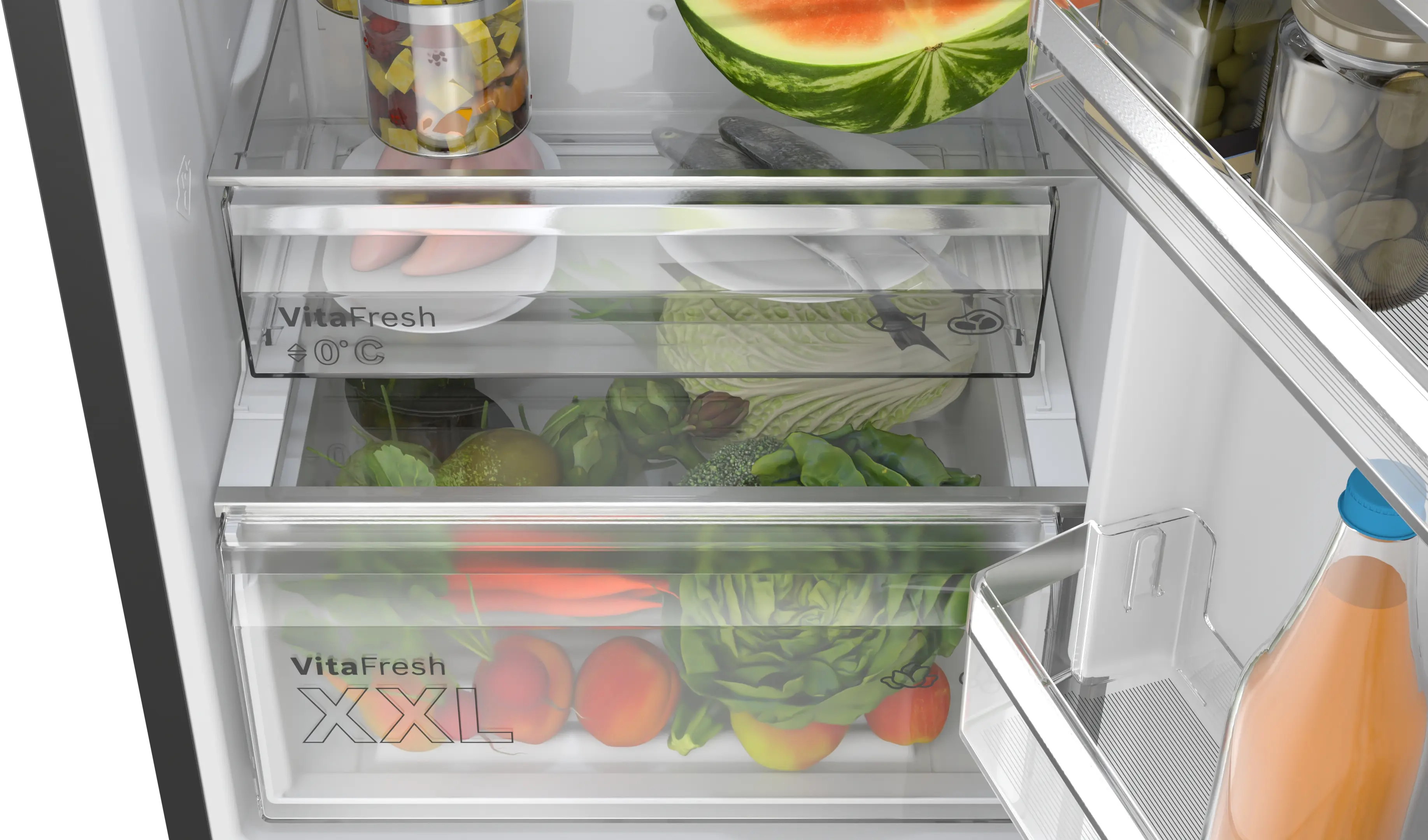 Combină frigorifică independentă 203 x 60 cm, Bosch Seria 4, Oțel inoxidabil Anti-Amprentă negru [7]