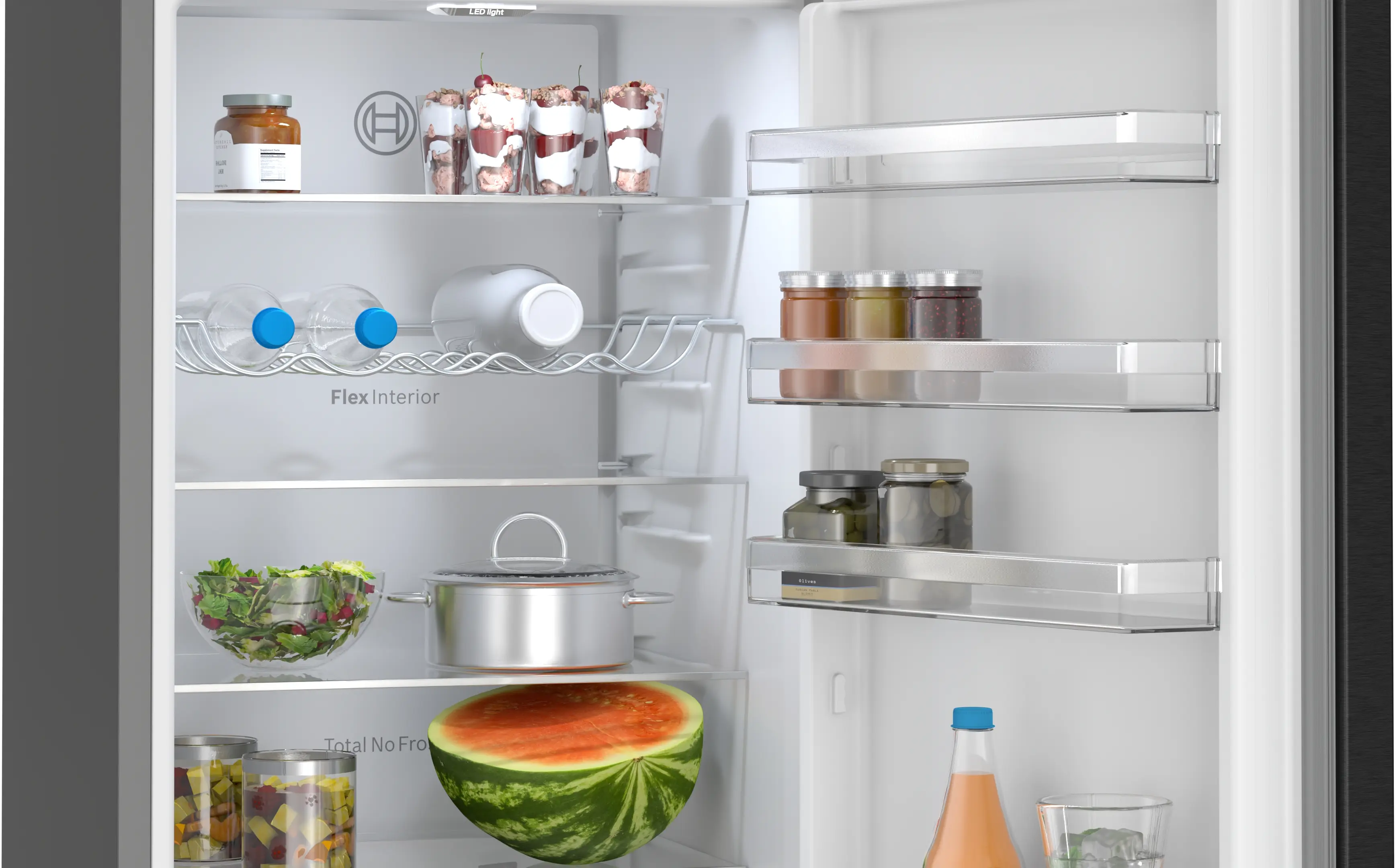 Combină frigorifică independentă 203 x 60 cm, Bosch Seria 4, Oțel inoxidabil Anti-Amprentă negru [6]