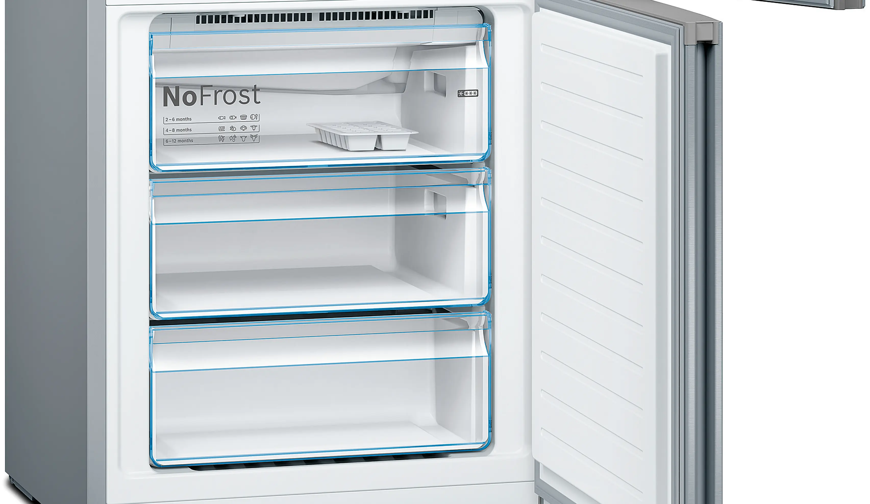 Combină frigorifică independentă 203 x 70 cm, Bosch Seria 4, Inox [3]