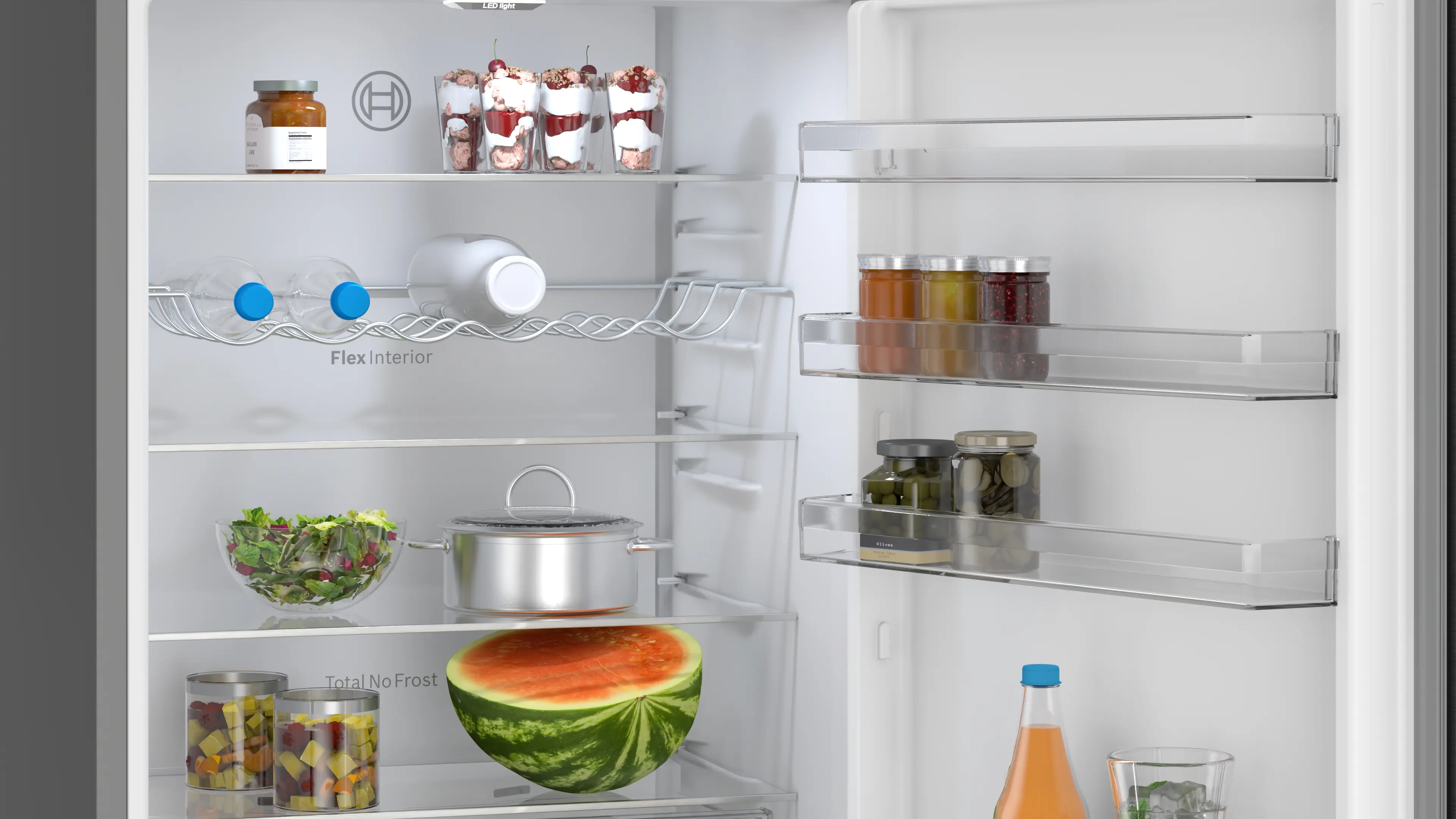 Combină frigorifică independentă 203 x 70 cm, Bosch Seria 4, Oțel inoxidabil Anti-Amprentă negru [5]