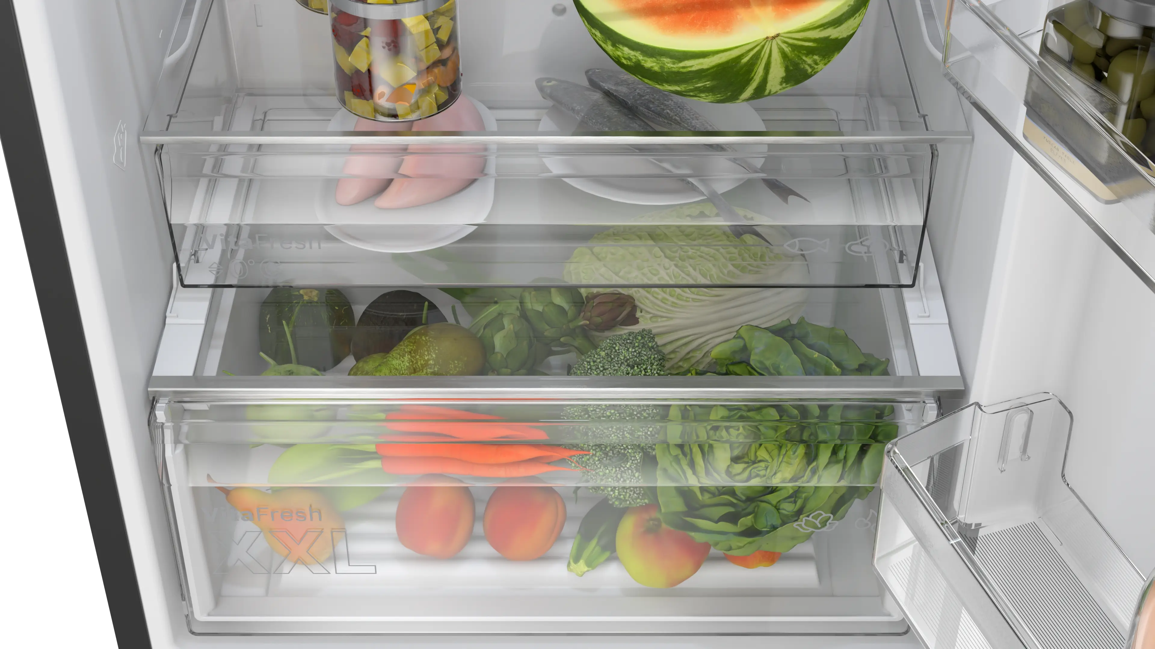 Combină frigorifică independentă 203 x 70 cm, Bosch Seria 4, Oțel inoxidabil Anti-Amprentă negru [6]