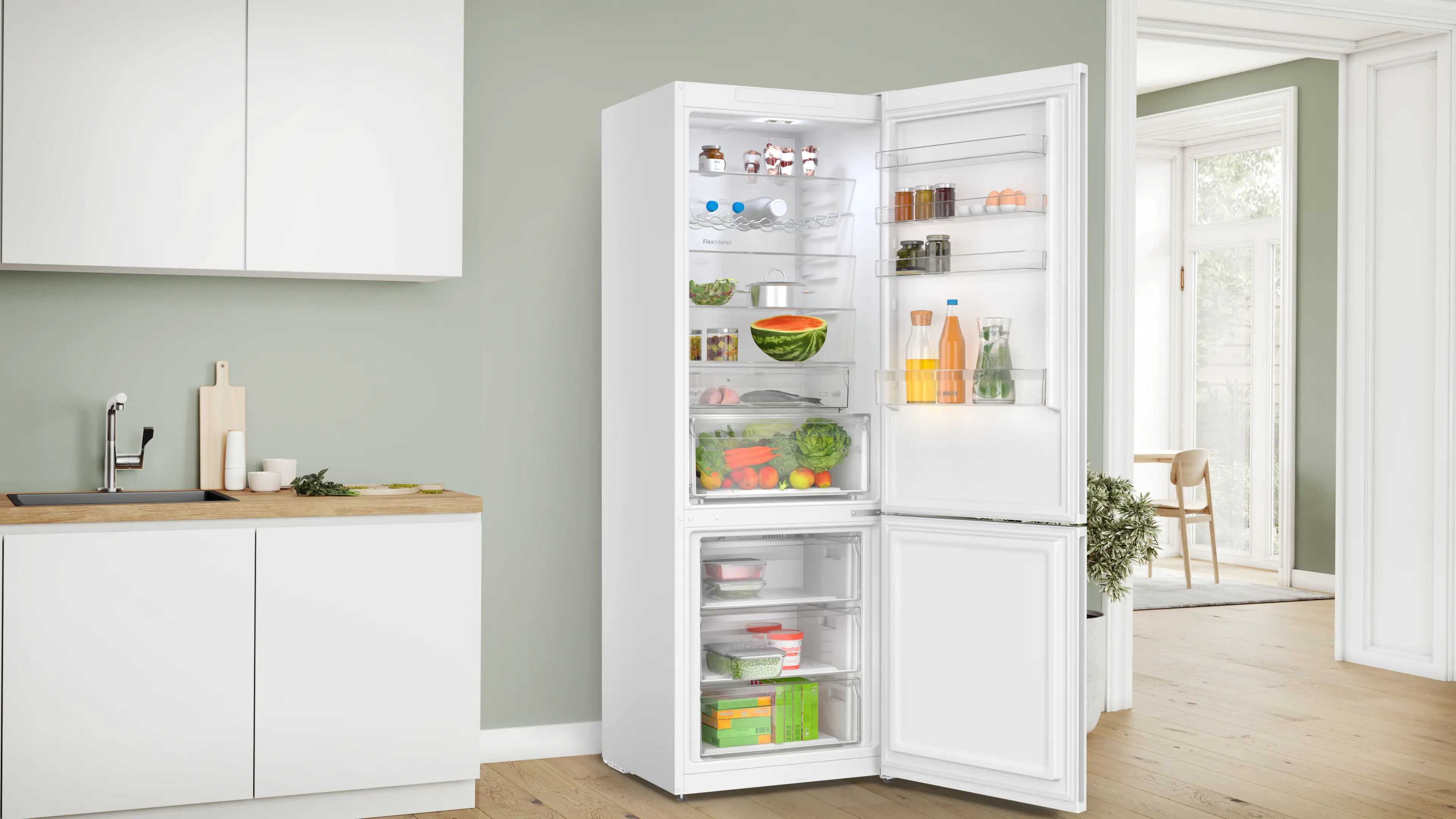 Combină frigorifică independentă 203 x 70 cm, Bosch Seria 4, Total No Frost, Alb [3]