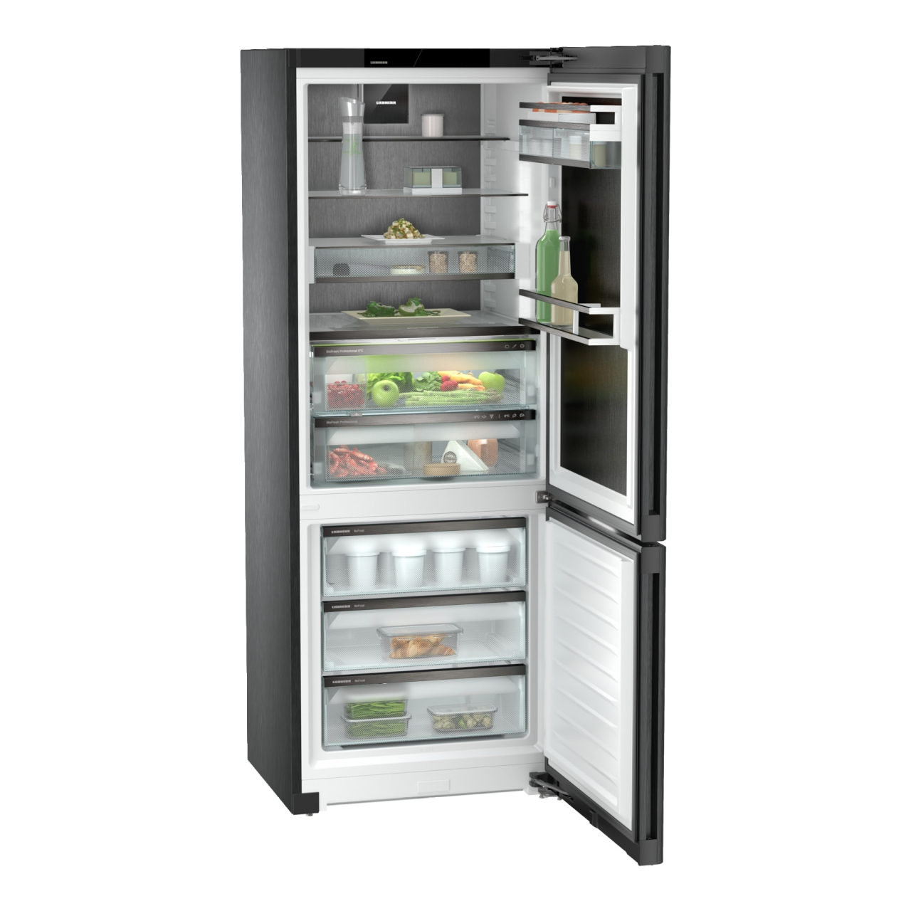 Combina frigorifica Liebherr CBNbsc 778i, Peak, 473 l, No Frost, BioFresh, H 201.5 cm, Clasa C, BlackSteel [4]