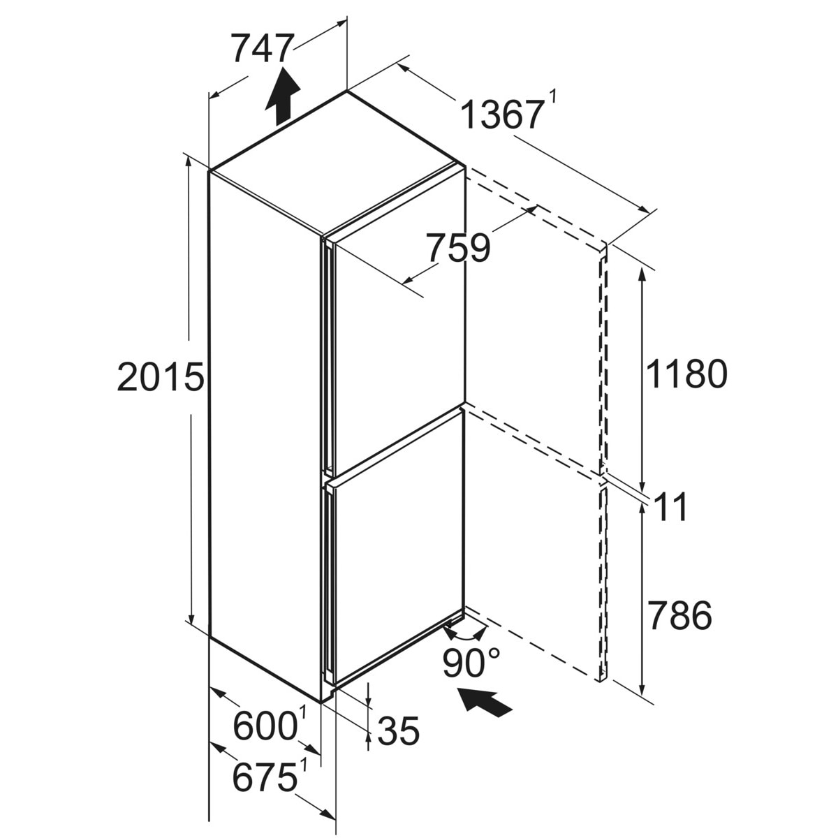 Combina frigorifica Liebherr CBNbsc 778i, Peak, 473 l, No Frost, BioFresh, H 201.5 cm, Clasa C, BlackSteel [8]