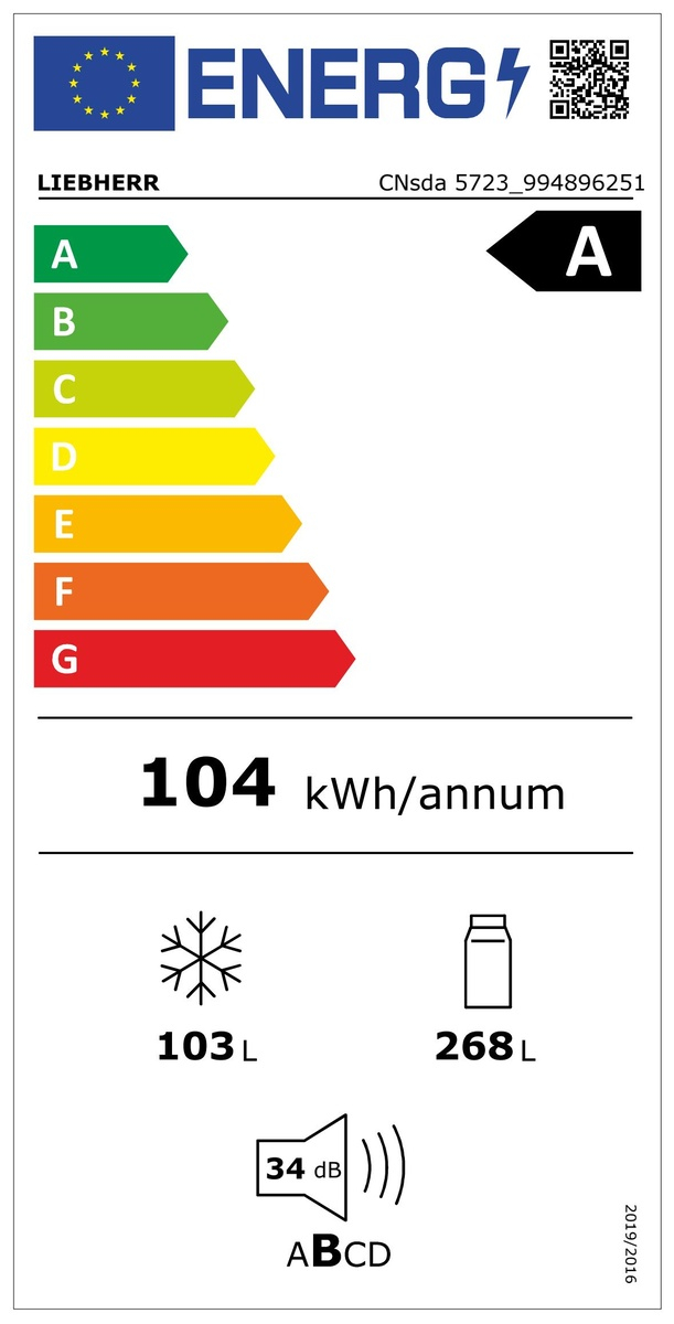 Combină frigorifică Liebherr CNsda 5723, 371 l, NoFrost, EasyFresh, SmartSteel, clasa A [4]