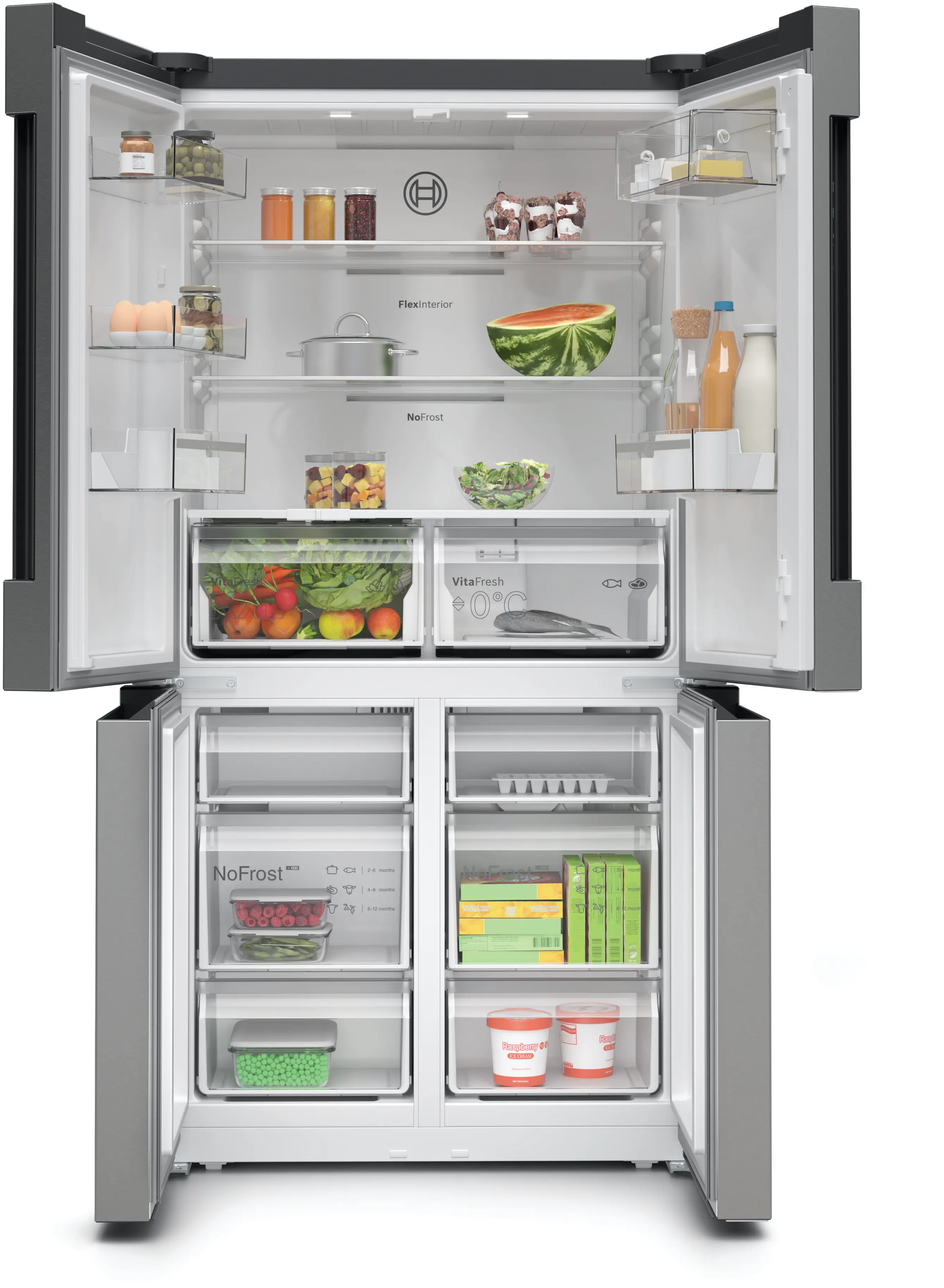 Combină frigorifică multi door 183 x 90.5 cm, Bosch Seria 4, Inox [4]