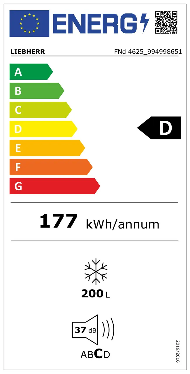 Congelator Liebherr FNd 4625 Plus, 199 l, H 145.5 cm, Clasa D, Alb, No Frost [10]