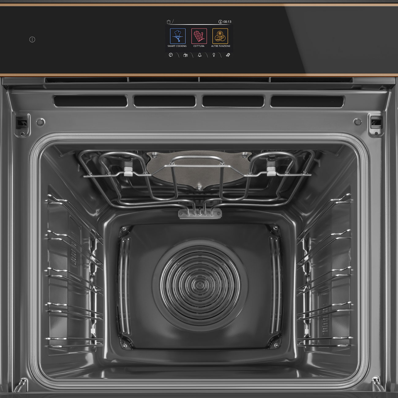 Cuptor combinat pirolitic cu abur,  Smeg Design SOP6604S2PNR, sticla neagra / cupru [4]