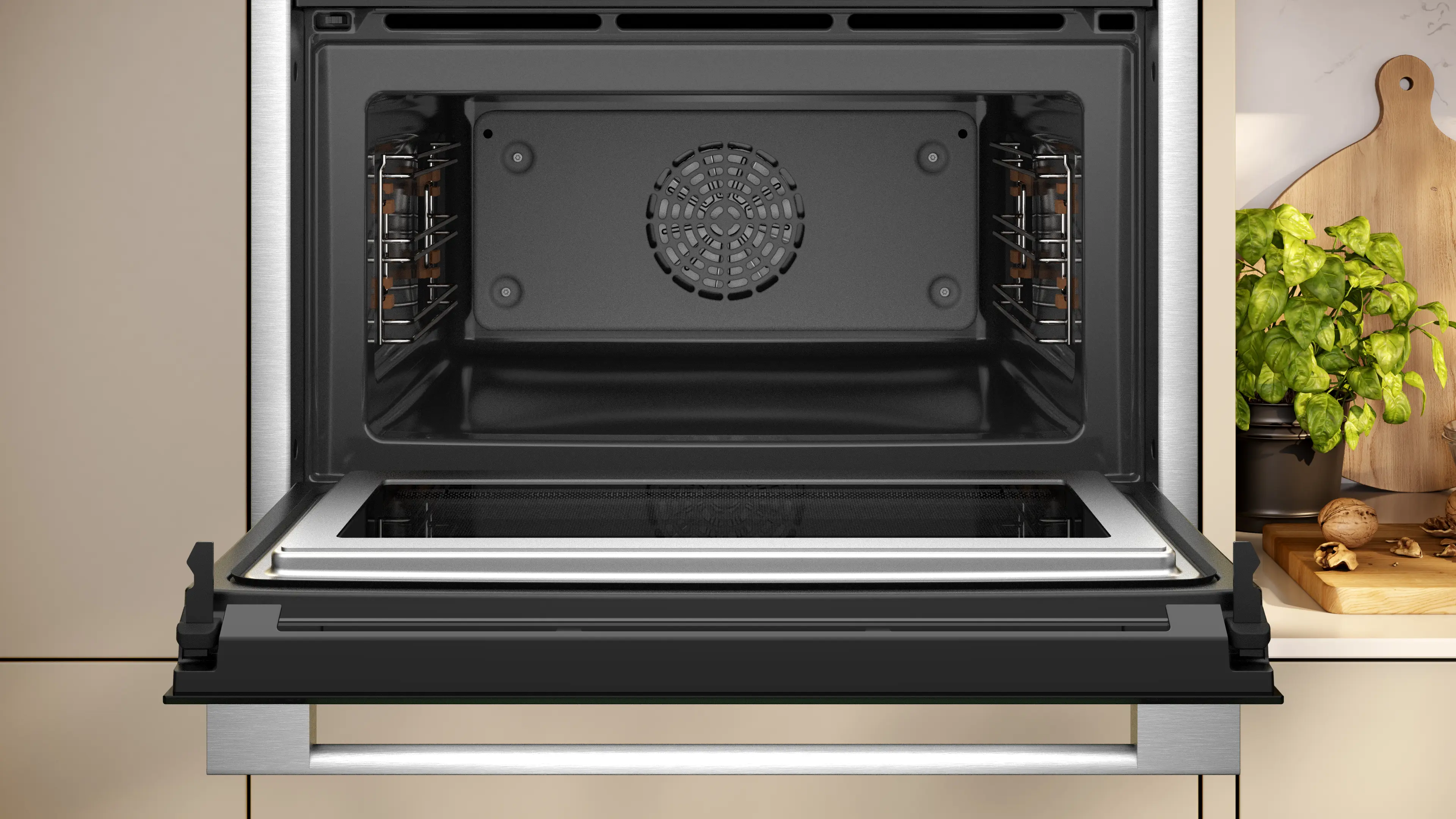 Cuptor compact incorporabil cu microunde NEFF C24MS31N0 N90, 45 L, 900 W, TFT Touch Display, Home Connect, inox [3]