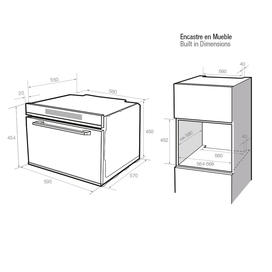 Cuptor compact incorporabil Pando PHB-841, 45 cm, 50 l, Touch Control, Steam Cleaning System, Gama TOP [2]
