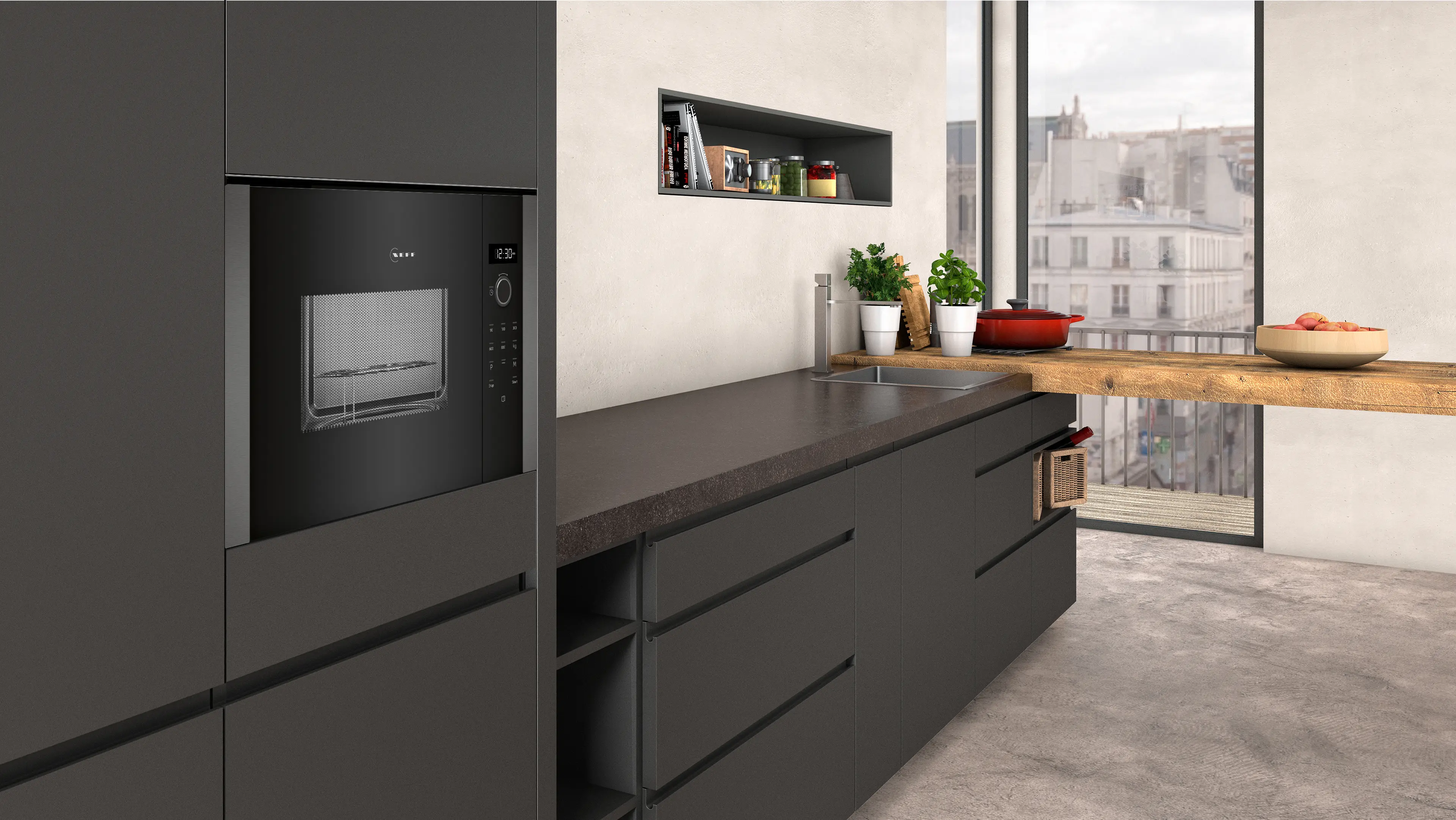 Cuptor cu microunde incorporabil NEFF HLAGD53G0 N50, 25 L, 900 W, Grill 1200 W, programe automate, grafit [4]