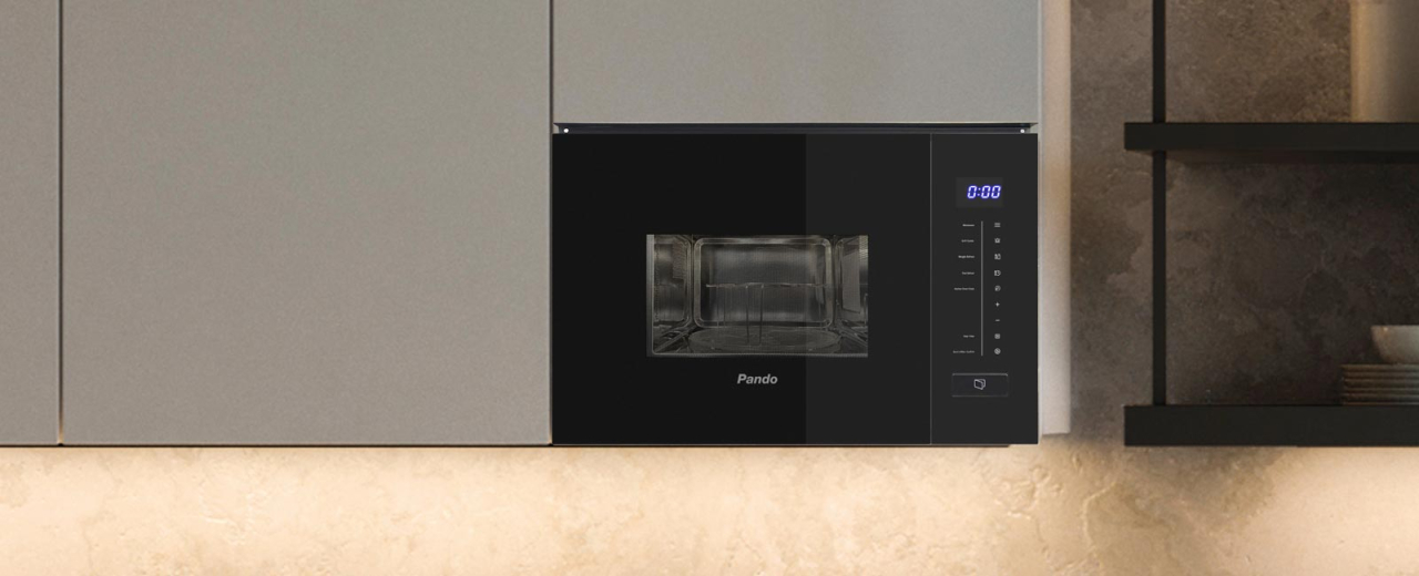Cuptor cu microunde incorporabil Pando PHM-852, 20 l, 900 W, grill 1000 W, Touch Control, sticlă neagră, Gama TOP [2]