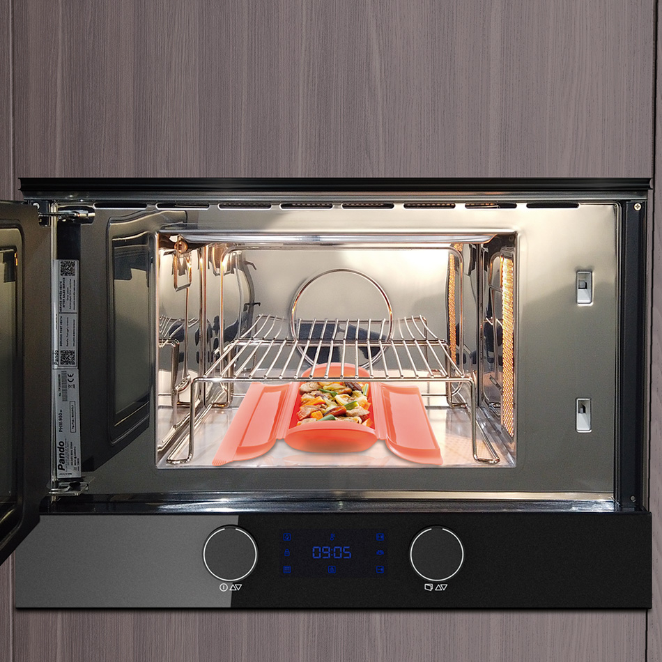 Cuptor cu microunde incorporabil Pando PHM-950, 22 l, grill 1200 W, fără platou rotativ, Auto Chef, Gama Premium [4]