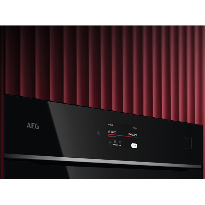 Cuptor electric incorporabil AEG TB8SB73ZAB, Gatire cu abur, 70 l, Wi-Fi, Senzor gatire, Clasa A++, AI Assist, Sticla neagra cu insertie metalica, [3]