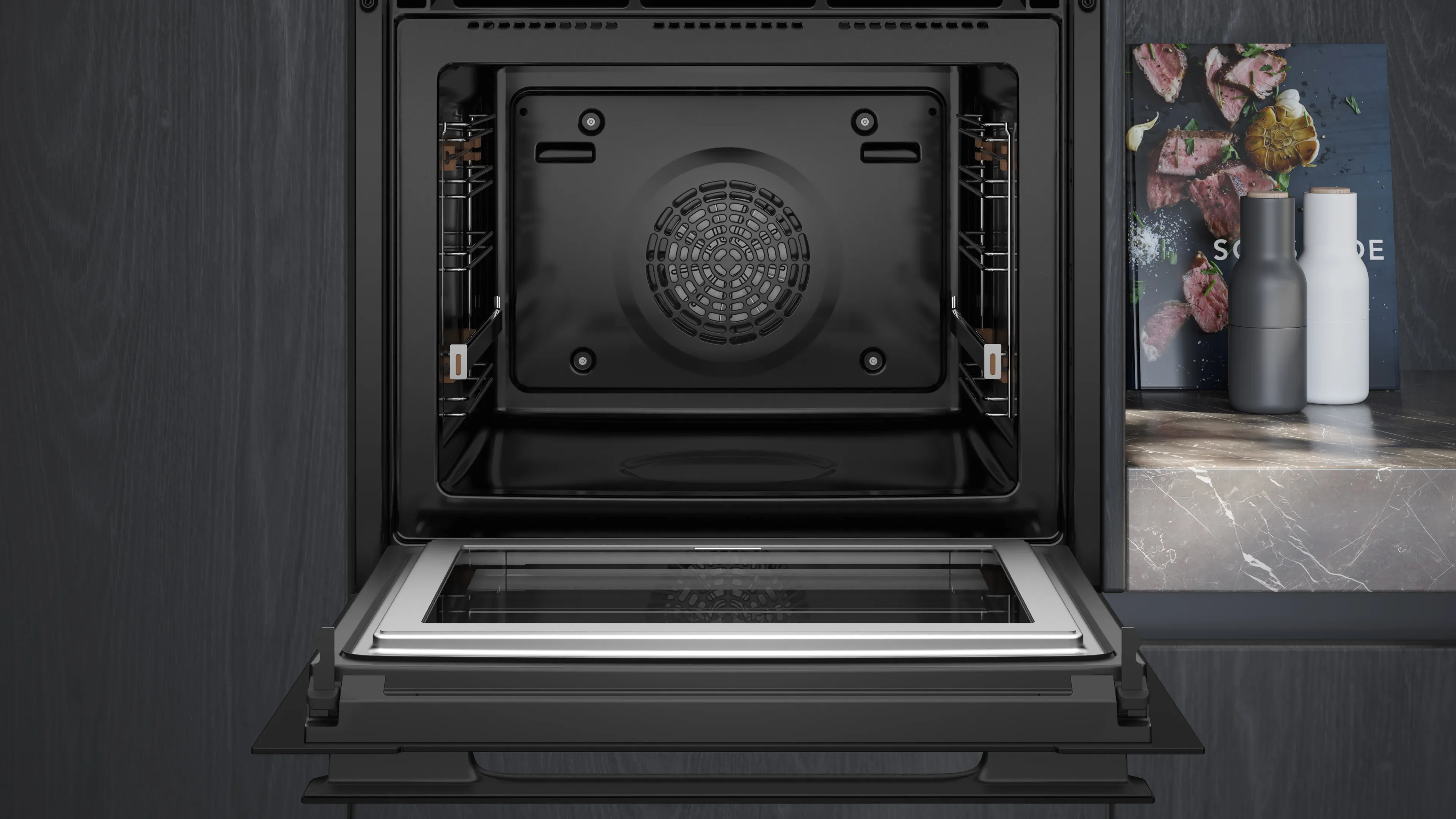 Cuptor electric incorporabil SIEMENS iQ700 HN978GQB1, Functie de microunde, Functie de abur, Autocuratare pirolitica, Programe automate, Camera, HomeConnect, 67 L [4]