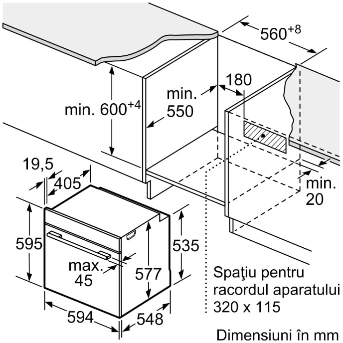 Cuptor incorporabil Bosch Seria 8 HRG7361B1, Electric, 71 l, Multifunctional, 20 functii , Added Steam, Autocuratare EcoClean Direct, Grill, Air Fry, Home Connect, Clasa A+ [8]