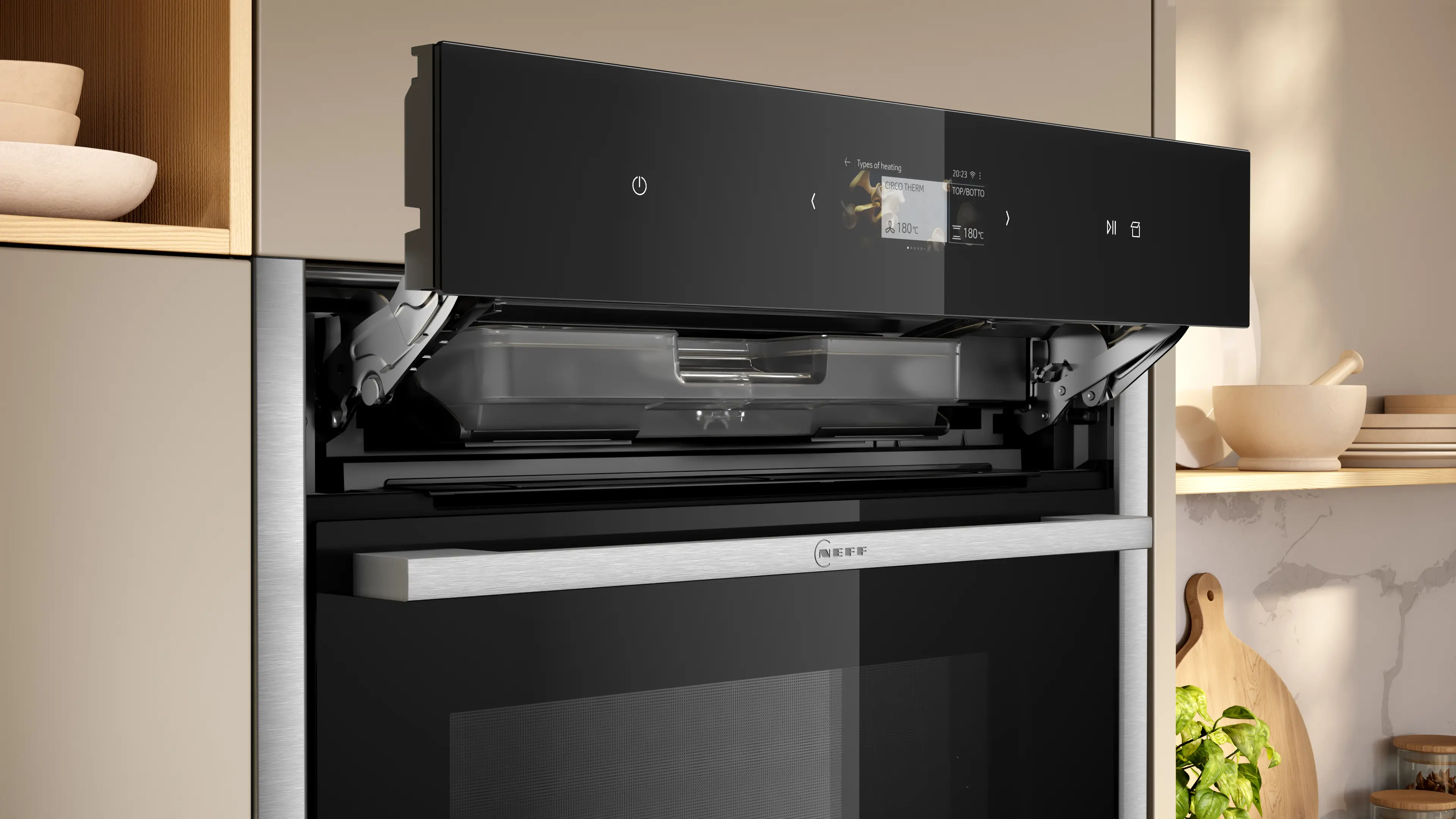 Cuptor incorporabil cu abur NEFF N90 B24FS33N0, 60 cm, FullSteam 120°C, TFT Touch, Home Connect, 71 L, inox [3]