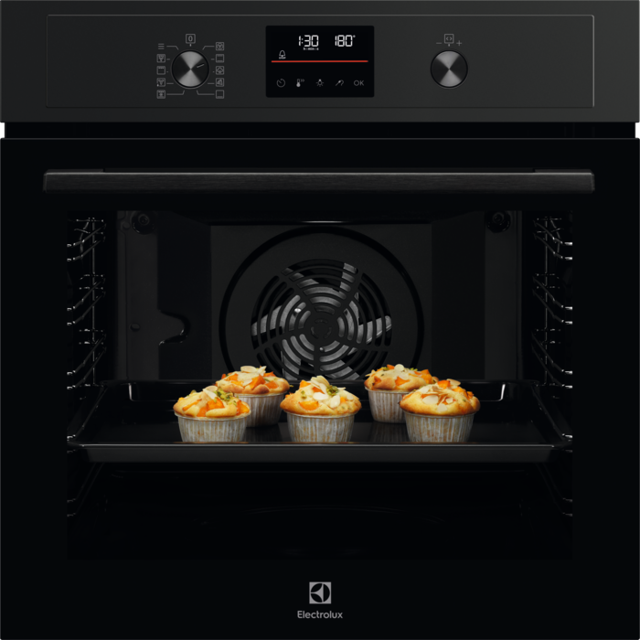 Cuptor incorporabil Electrolux EOD4P57H, Electric, Autocurățare pirolitică, Gătire cu abur SteamBake + multiple funcții, Negru, Volum 72 L, Clasa energetică A+ [1]