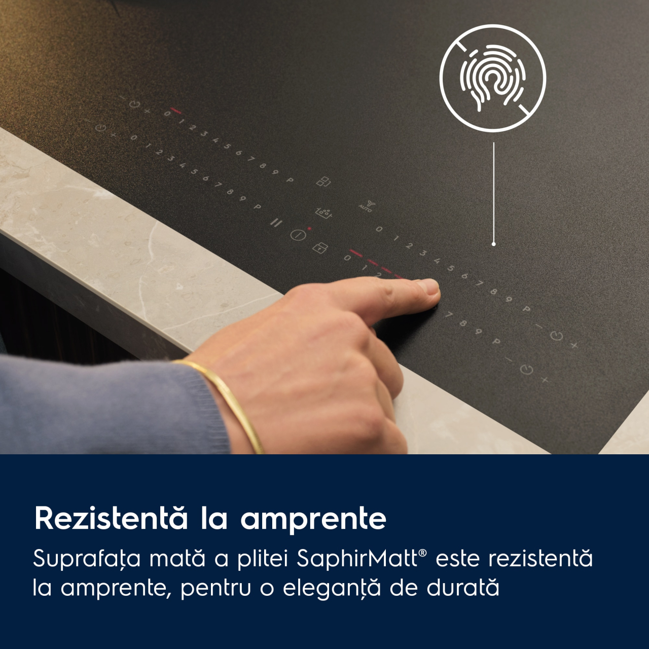 Plita incorporabilă Electrolux EIS87553IZ – Plită cu inducție SaphirMatt® Seria 800, 80 cm, 5 zone de gătit, Bridge & SenseBoil®/SenseFry®, Hob2Hood, Negru [4]