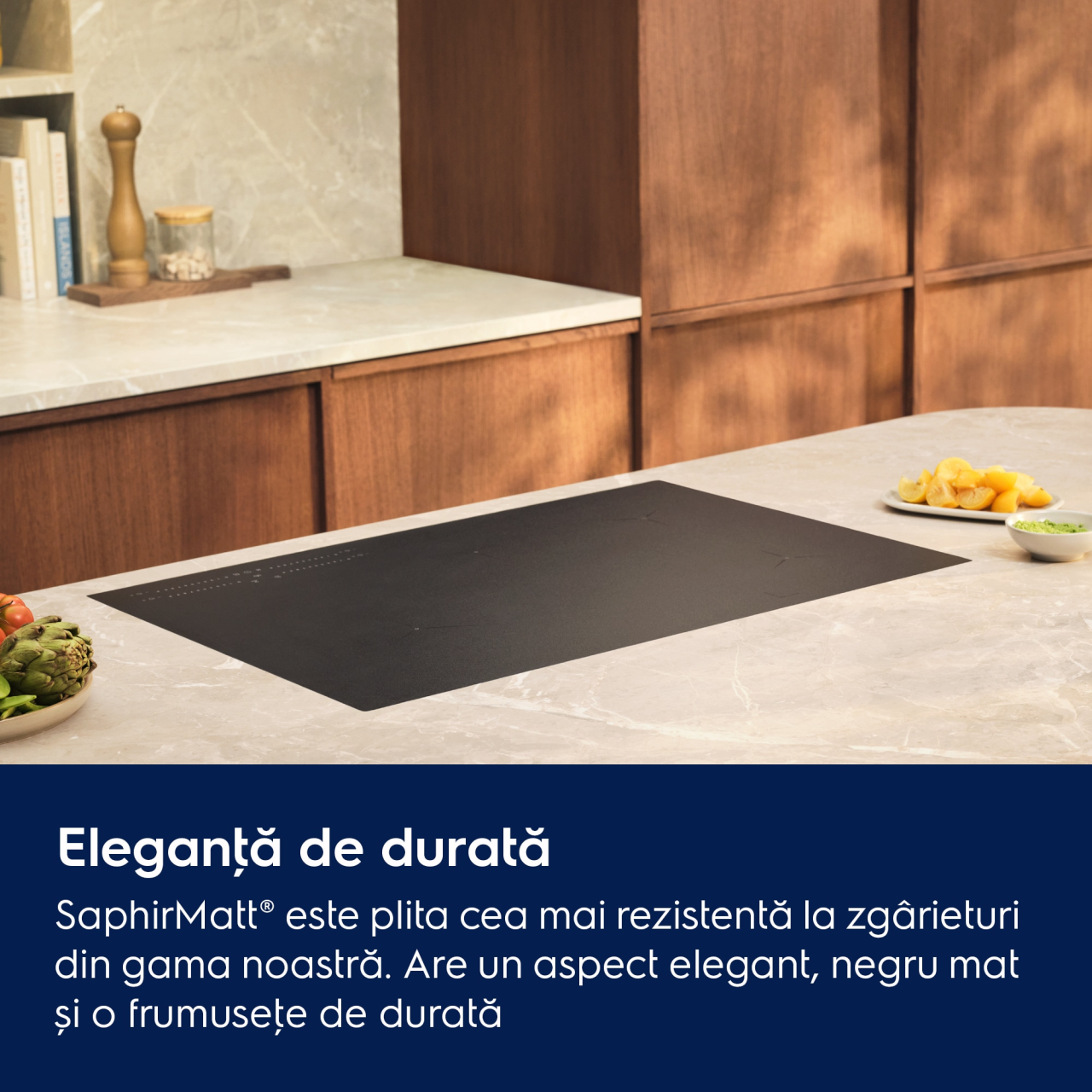 Plita incorporabilă Electrolux EIS87553IZ – Plită cu inducție SaphirMatt® Seria 800, 80 cm, 5 zone de gătit, Bridge & SenseBoil®/SenseFry®, Hob2Hood, Negru [9]