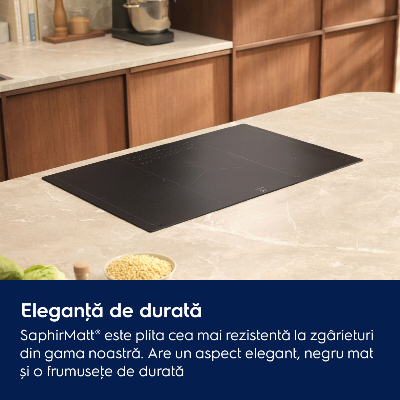 Plita incorporabilă Electrolux EIS87553IZ – Plită cu inducție SaphirMatt® Seria 800, 80 cm, 5 zone de gătit, Bridge & SenseBoil®/SenseFry®, Hob2Hood, Negru [7]