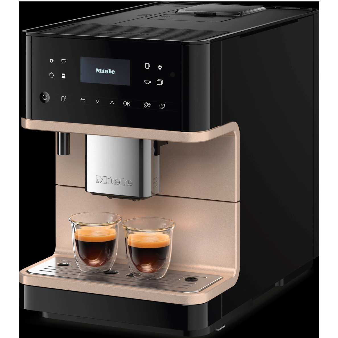 Espressor automat Miele CM 6360 MilkPerfection Black CleanSteelMetallic, 15 bar, 1,8 L, WiFiConn@ct, OneTouch for Two,  BrilliantLight, AromaticSystem, Auriu/Negru [2]