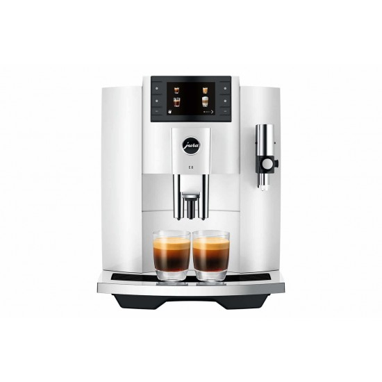JURA  E8 Piano White (EC)– Espressor automat premium cu 17 specialitati de cafea si ecran color [1]