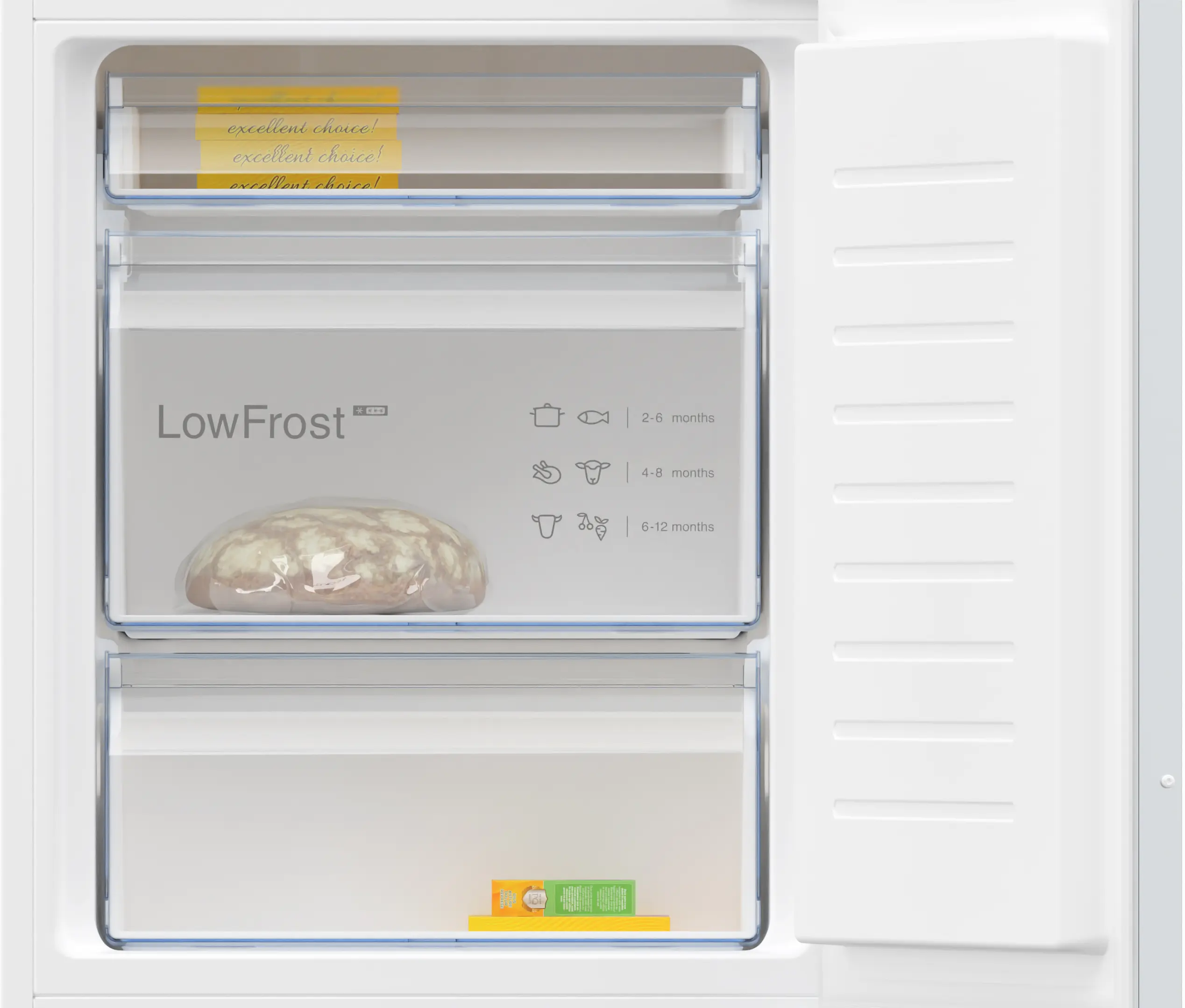 Frigider combină incorporabil NEFF KI5862FE0 N50, 267 L, Low Frost, Fresh Safe, Eco Air Flow, LED, 177 cm, alb [3]