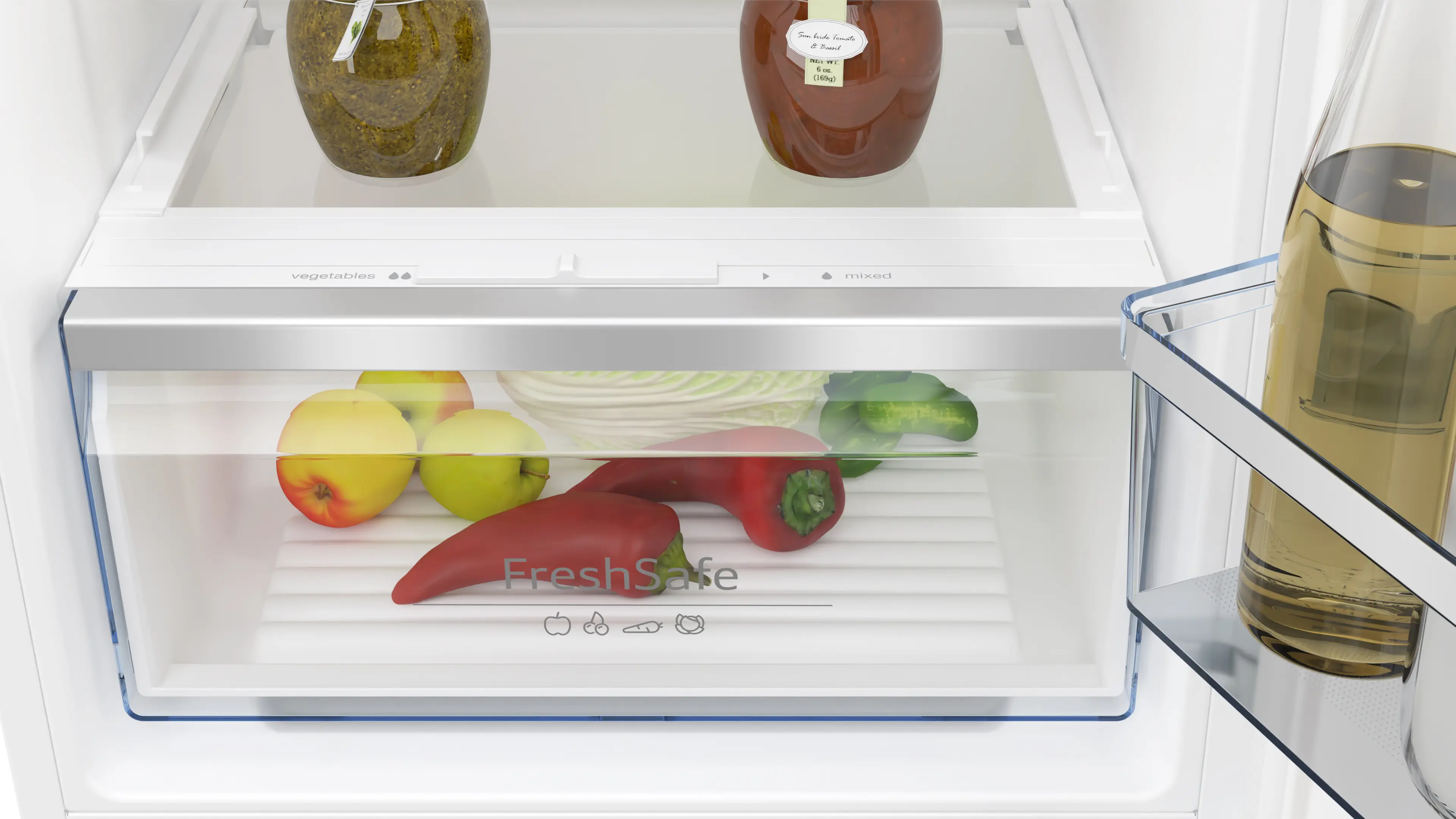 Frigider combină incorporabil NEFF KI5862FE0 N50, 267 L, Low Frost, Fresh Safe, Eco Air Flow, LED, 177 cm, alb [2]