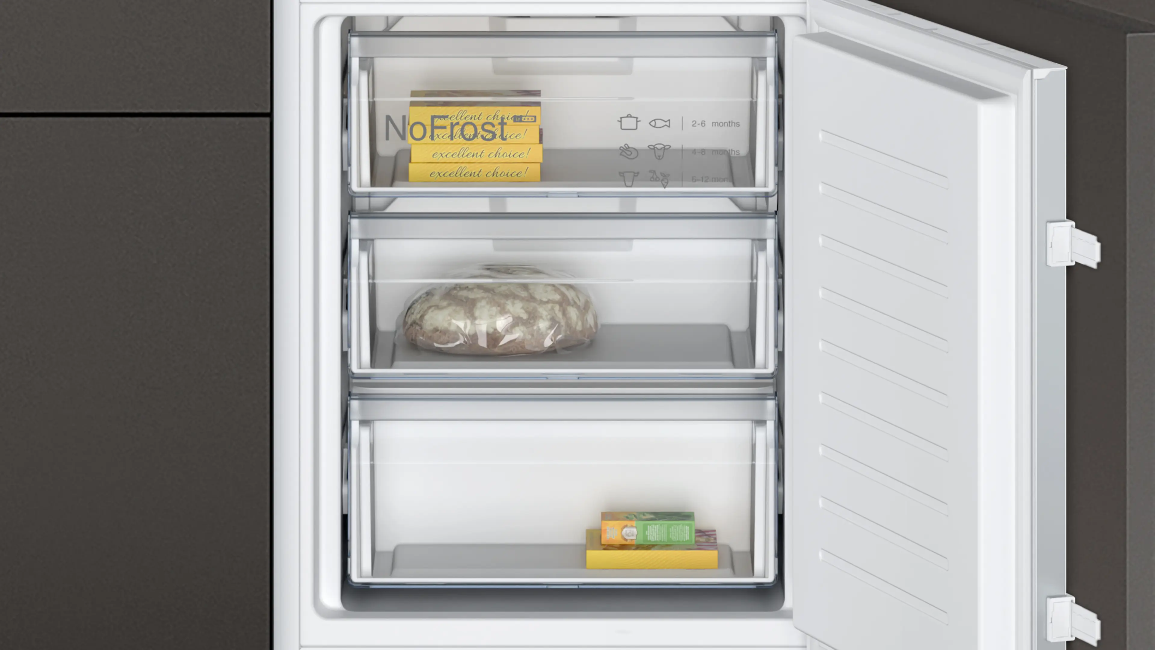Frigider combină incorporabil NEFF KI7861SE0 N30, 260 L, No Frost, Fresh Safe, Eco Air Flow, LED, 177 cm, alb [5]
