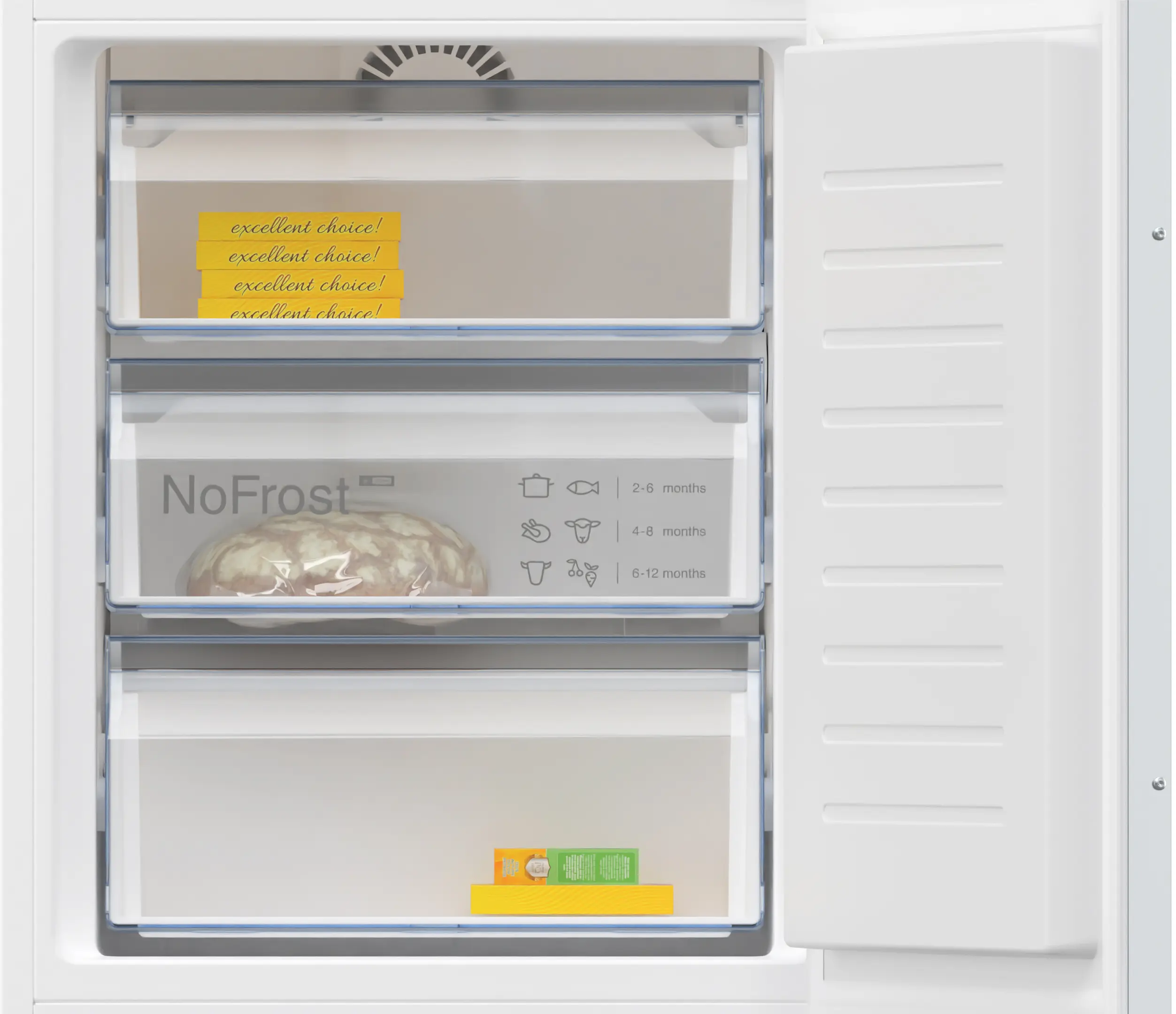 Frigider combină incorporabil NEFF KI7862SE0 N30, 260 L, Fresh Safe, Eco Air Flow, Super Cooling, LED, 177 cm, alb [2]