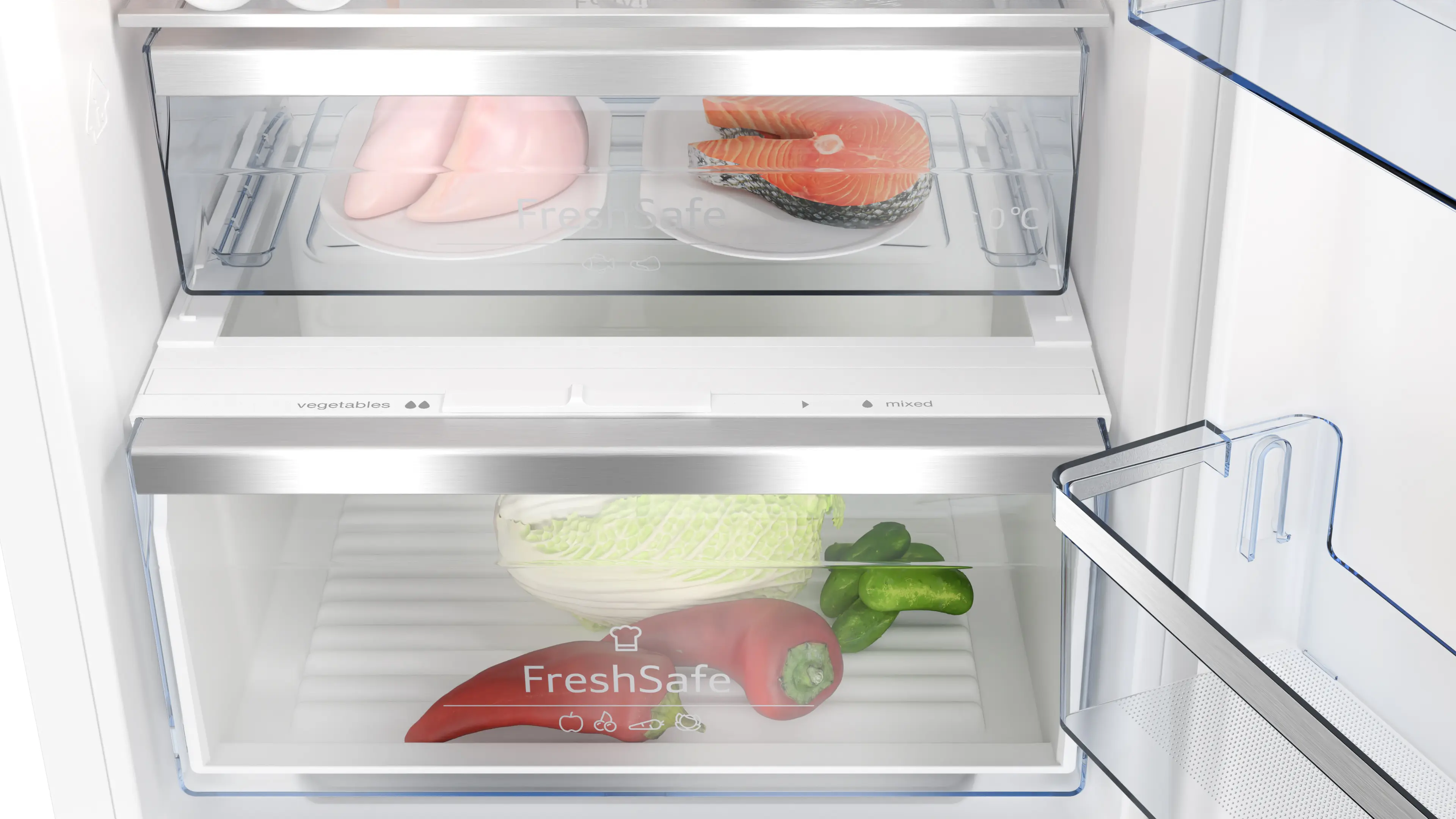 Frigider combină incorporabil NEFF KI7866DC0, 260 L, No Frost, Fresh Safe 1, Eco Air Flow, LED, 177 cm, alb [4]